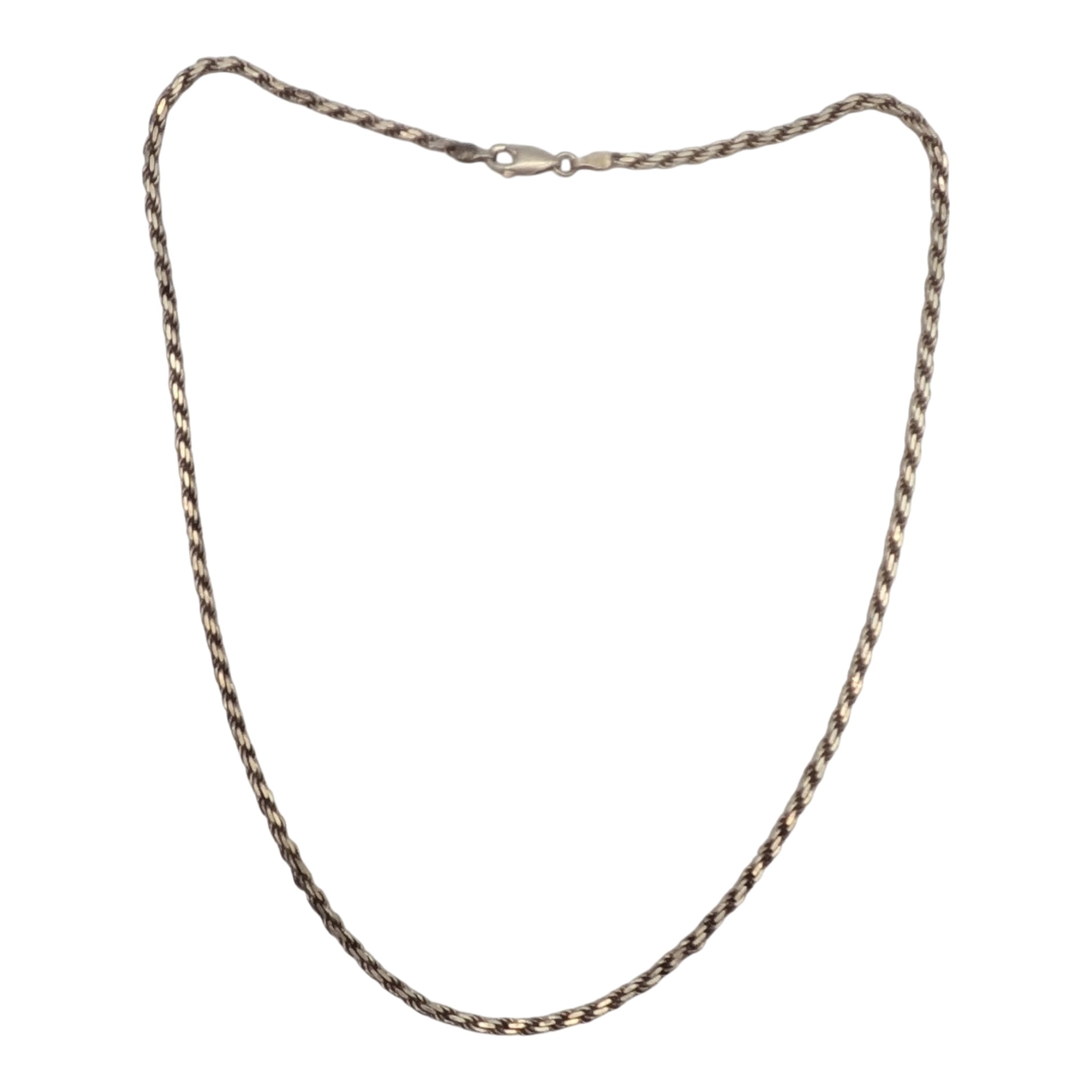 Italy Sterling Silver 3mm Rope Chain Necklace