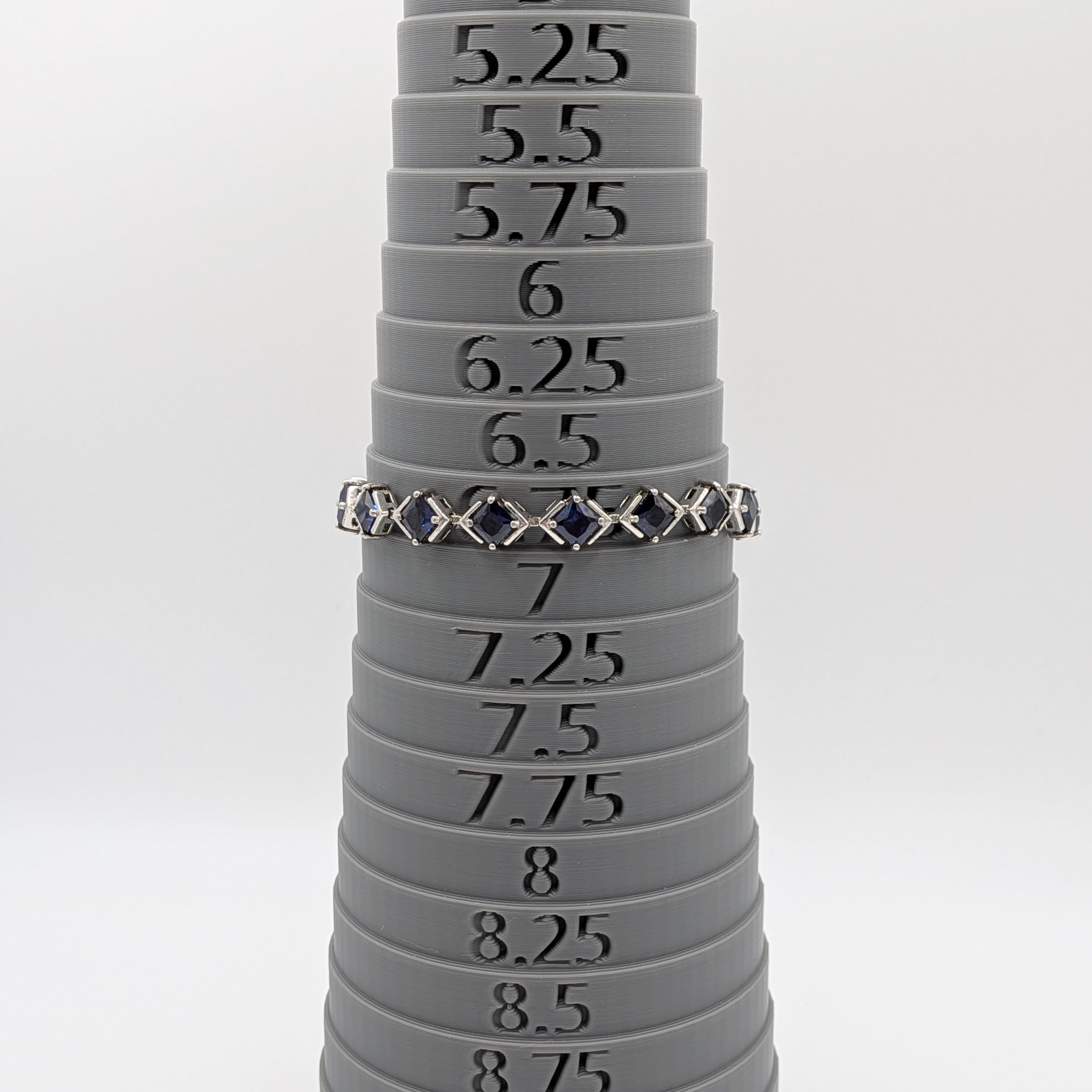 Sterling Silver Sapphire Princess Cut Tennis Bracelet