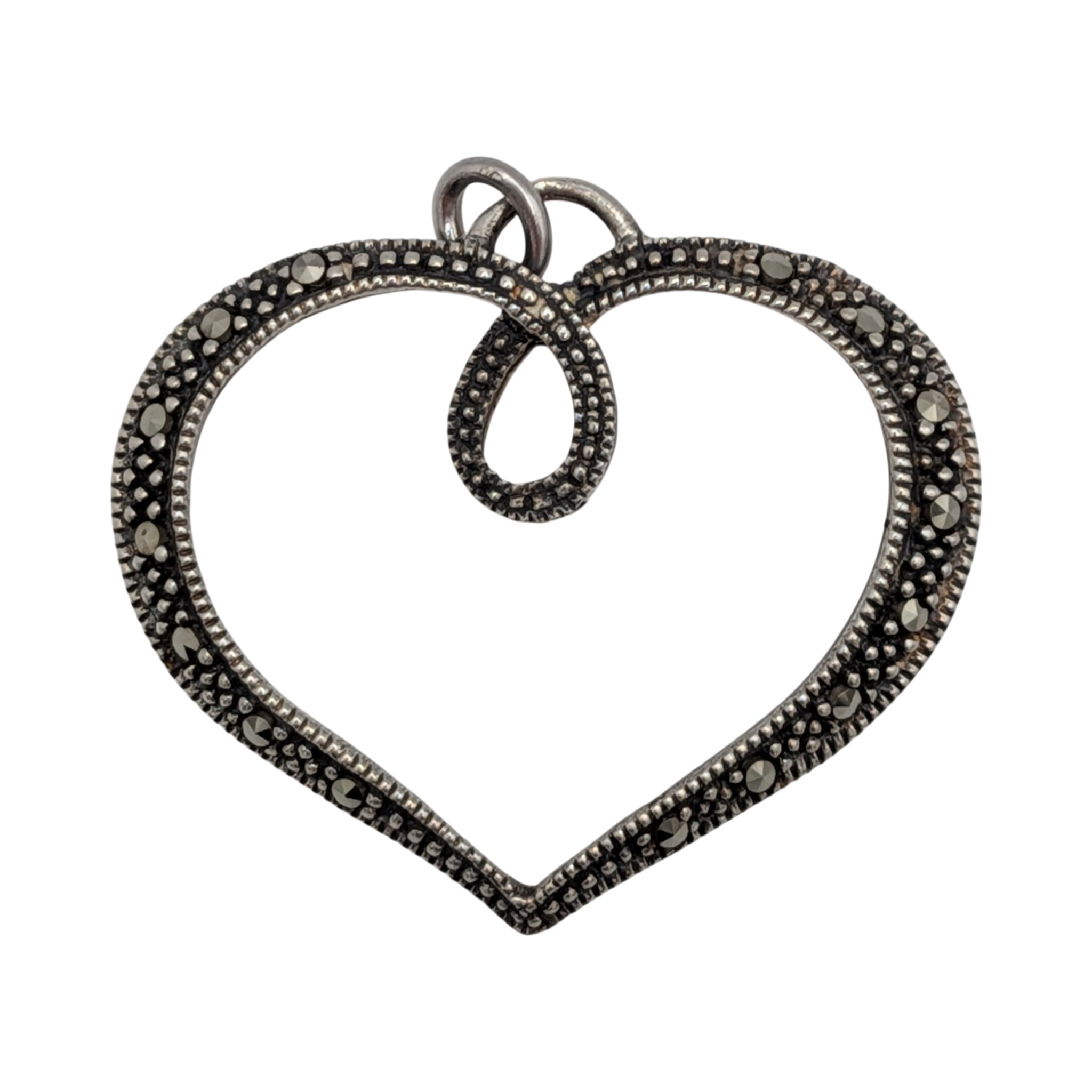 Sterling Silver Marcasite Heart Pendant