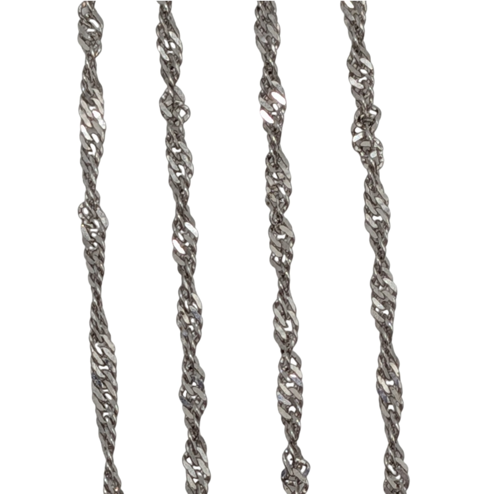 Italy Sterling Silver Twisted Herringbone Necklace