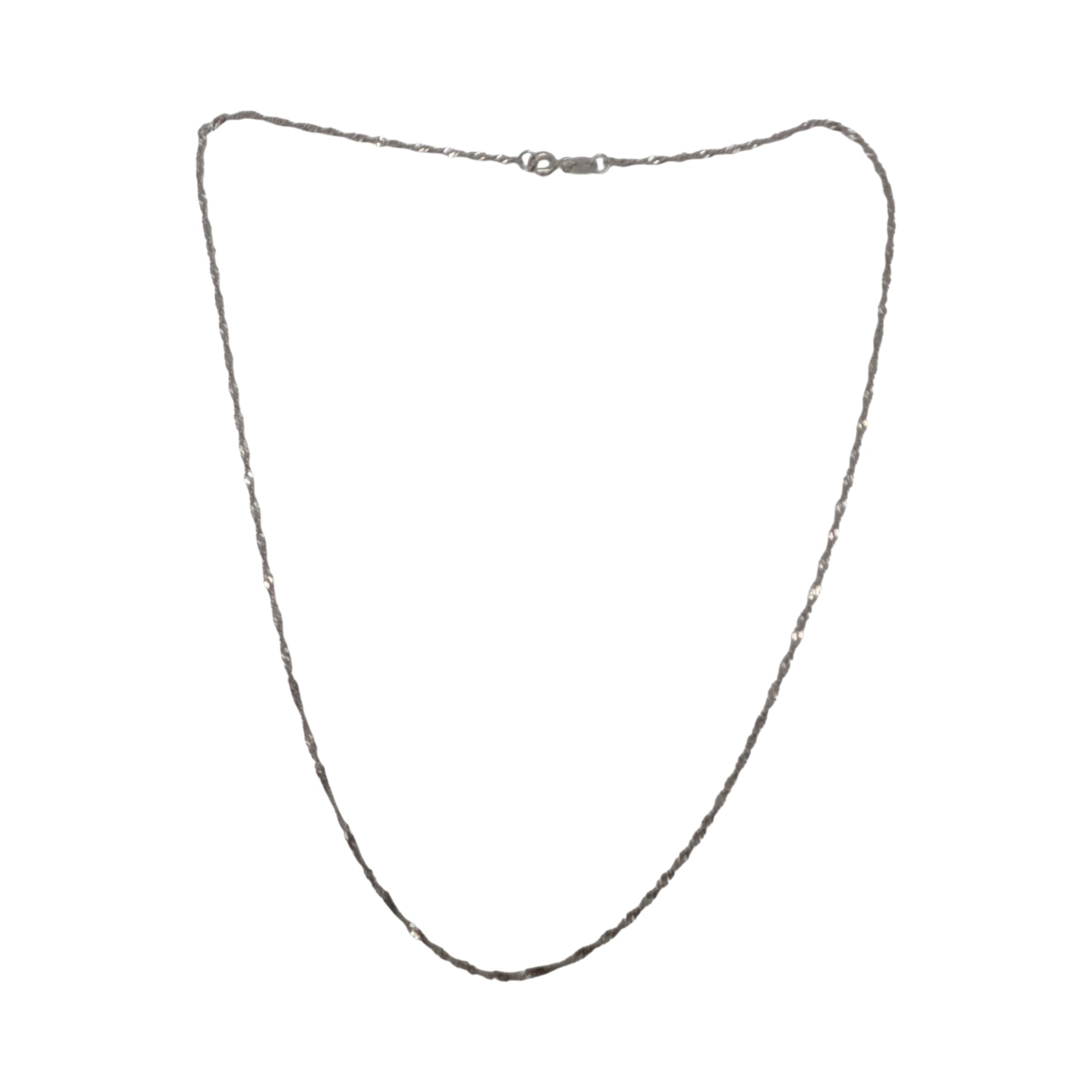 Italy Sterling Silver Twisted Herringbone Necklace