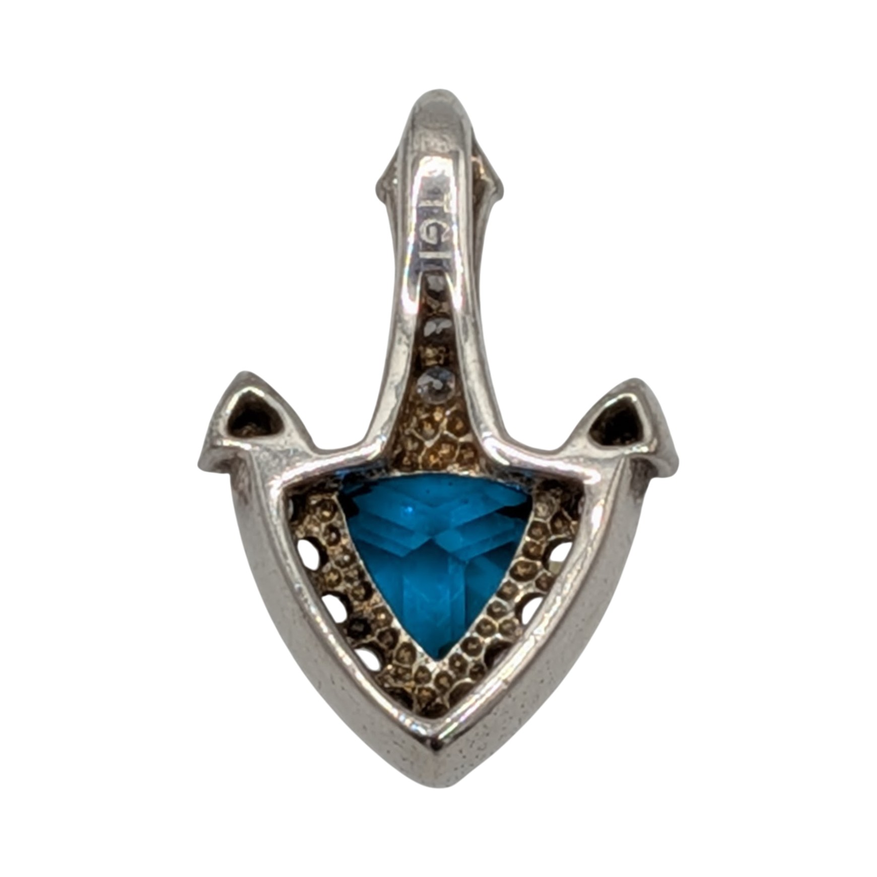 Signed Sterling Silver CZ Anchor Slide Pendant