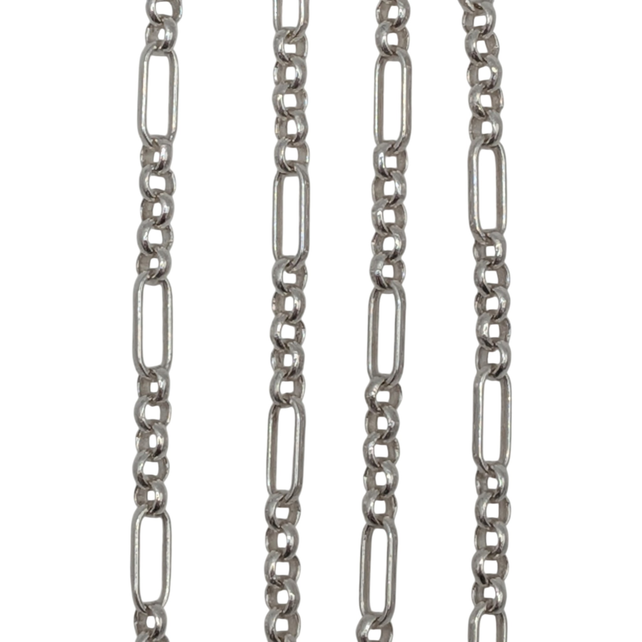 Signed Italy Sterling Silver Figaro Chain Necklace
