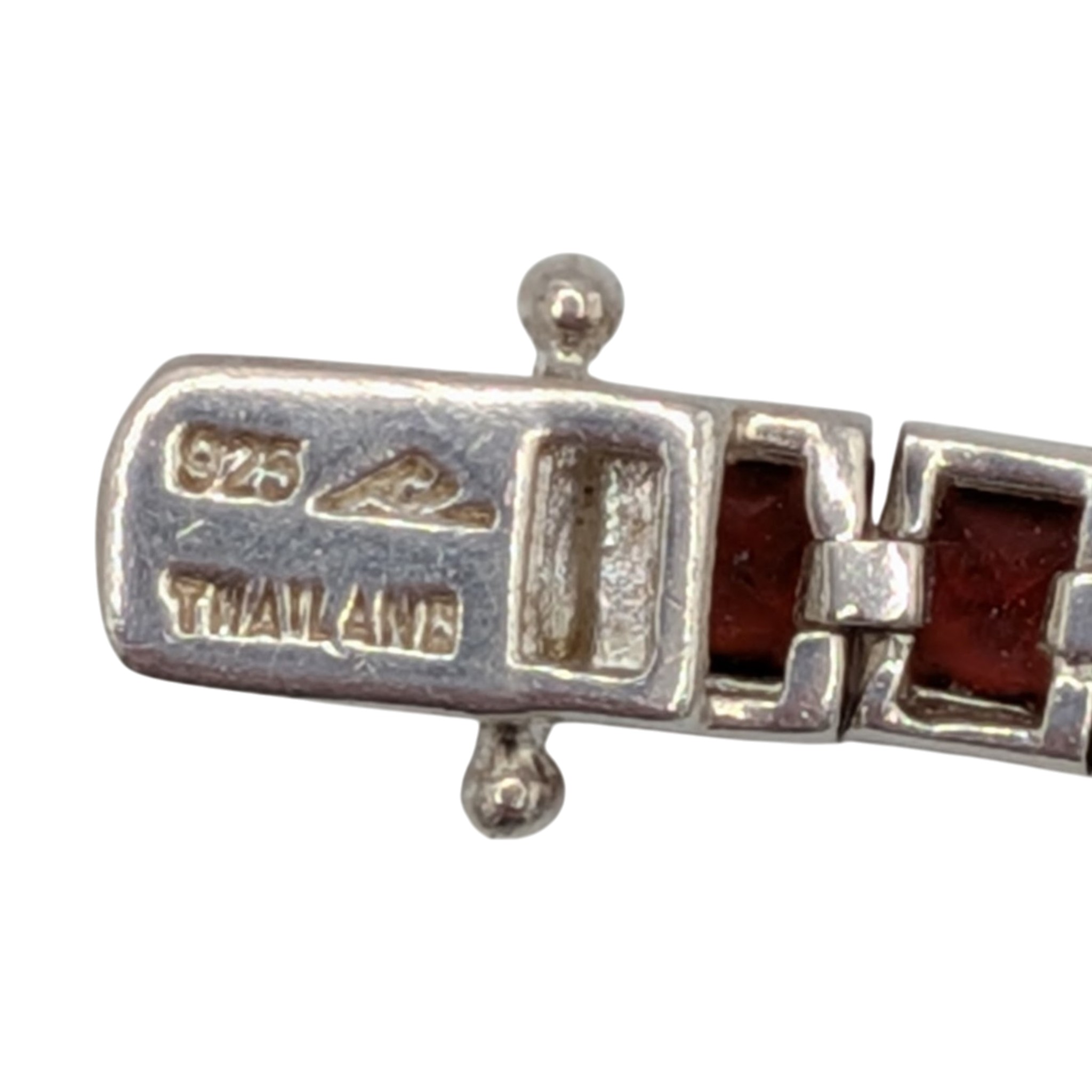 Signed Sterling Silver Multi-Stone Articulated Tennis Bracelet