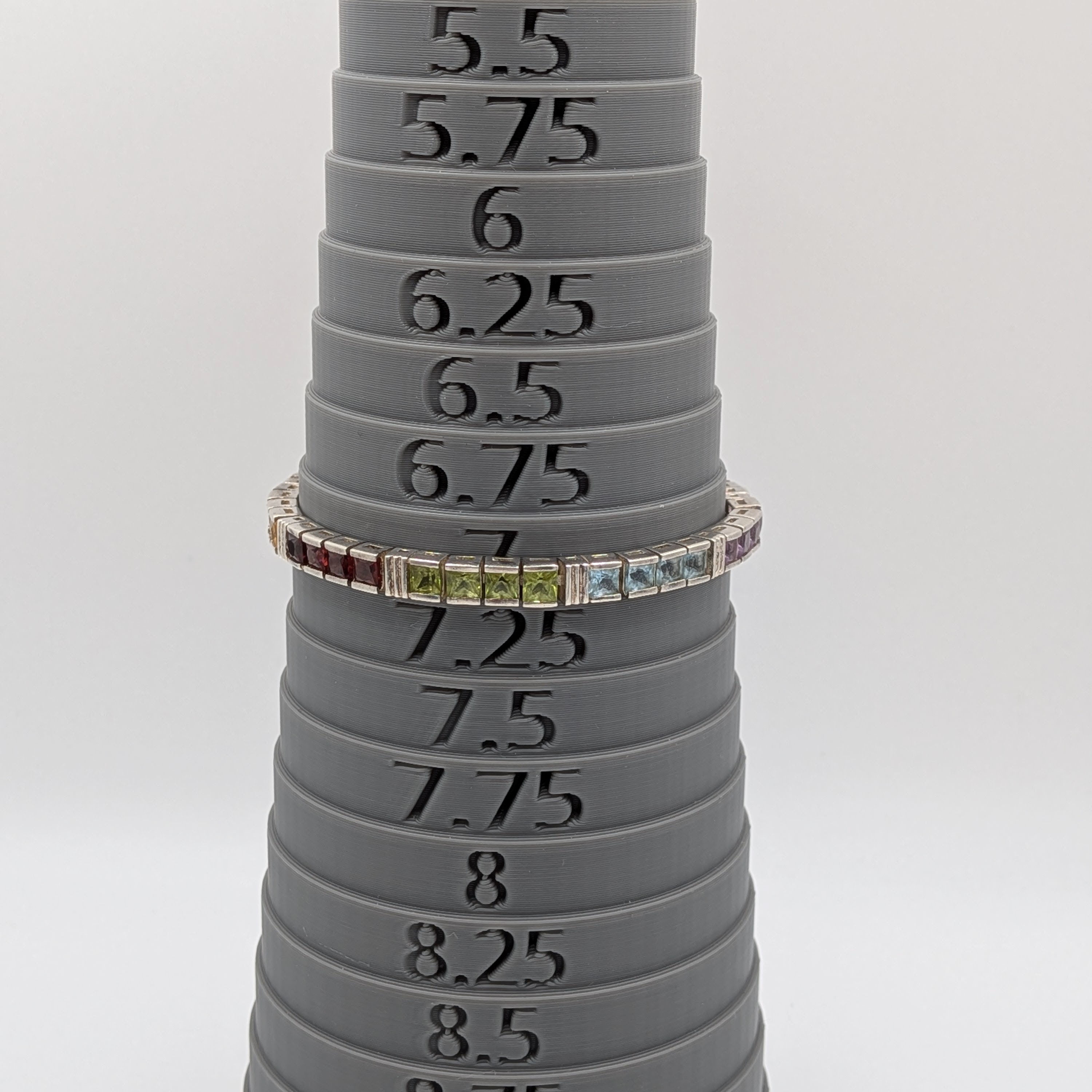Signed Sterling Silver Multi-Stone Articulated Tennis Bracelet
