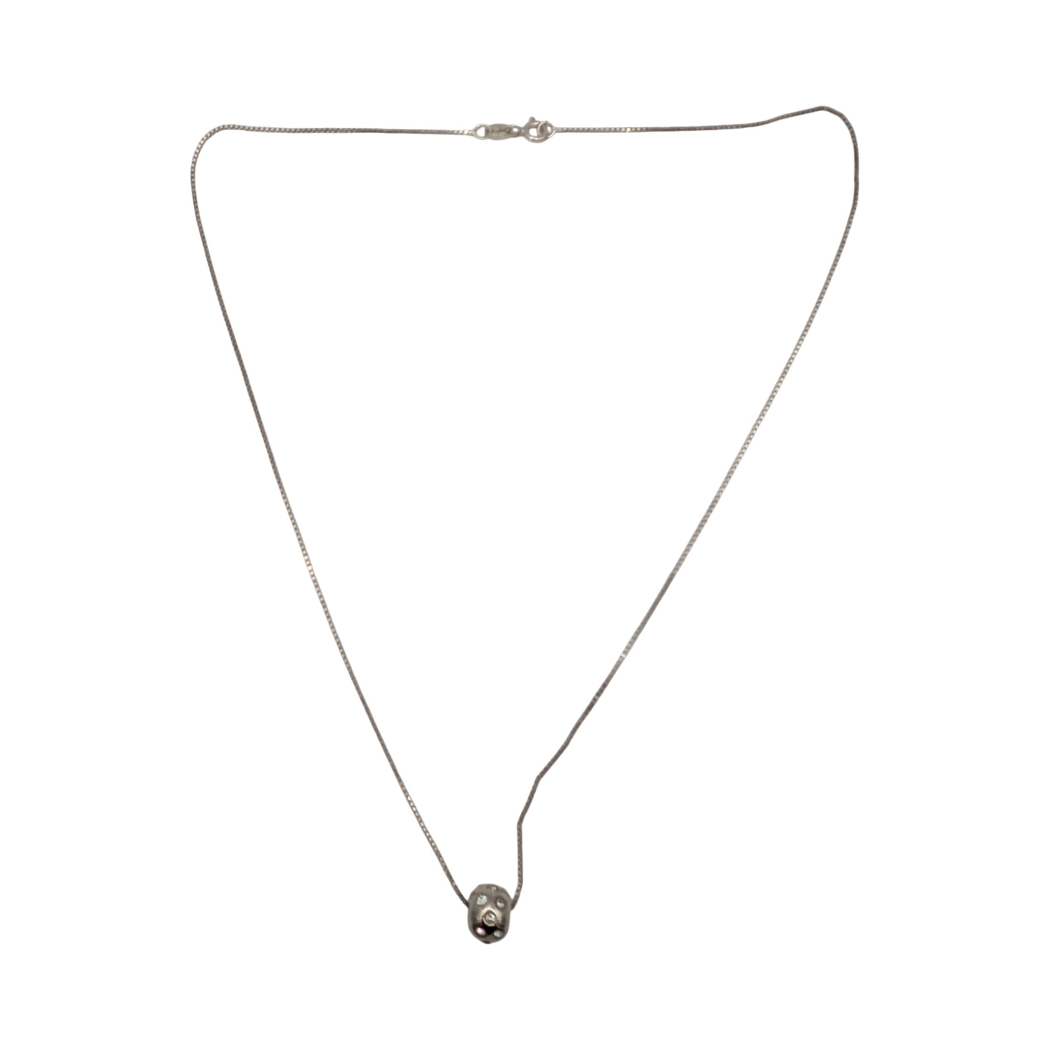 Signed Italy Sterling Silver Multi CZ Charm Pendant