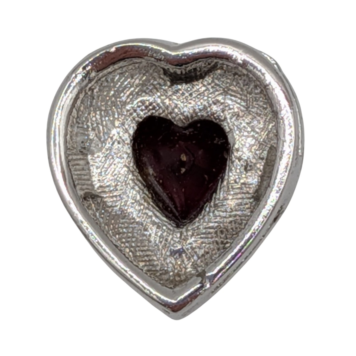 Sterling Silver Garnet CZ Heart Slide Pendant