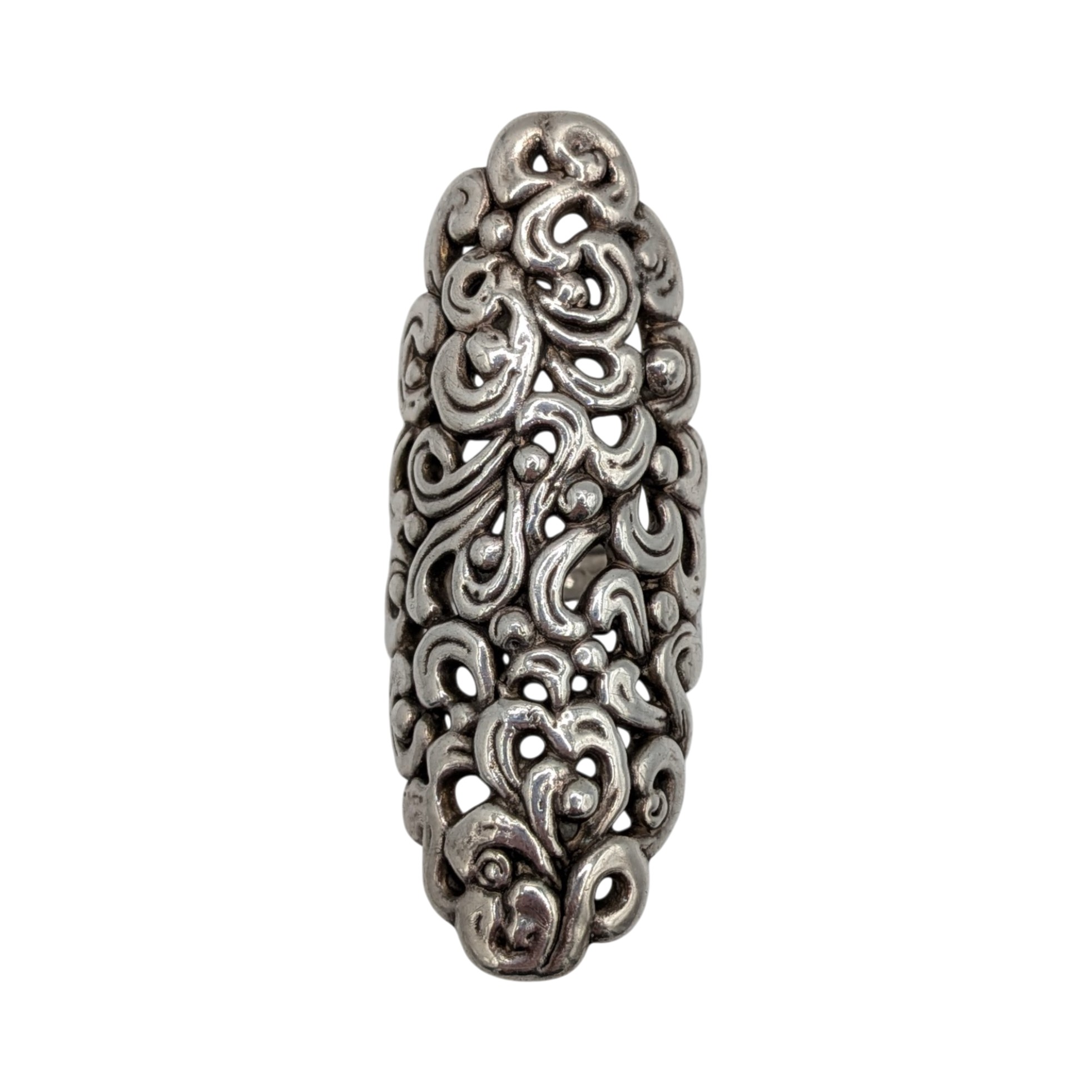 Sterling Silver Open Scroll Statement Ring Size 8.5