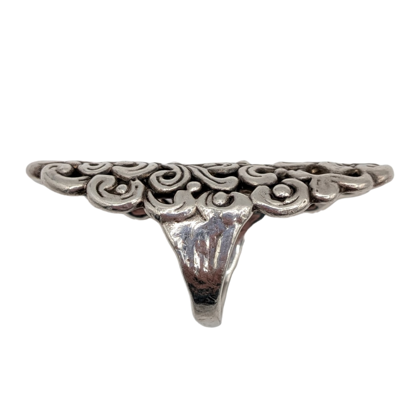 Sterling Silver Open Scroll Statement Ring Size 8.5