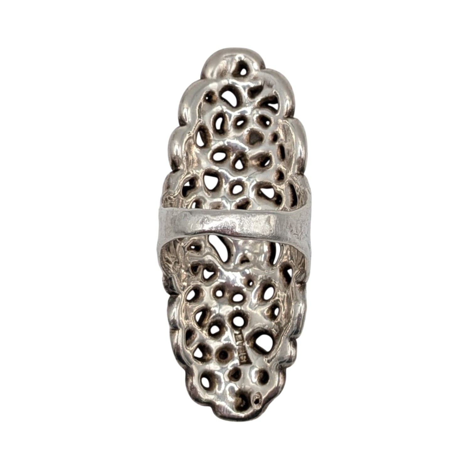 Sterling Silver Open Scroll Statement Ring Size 8.5