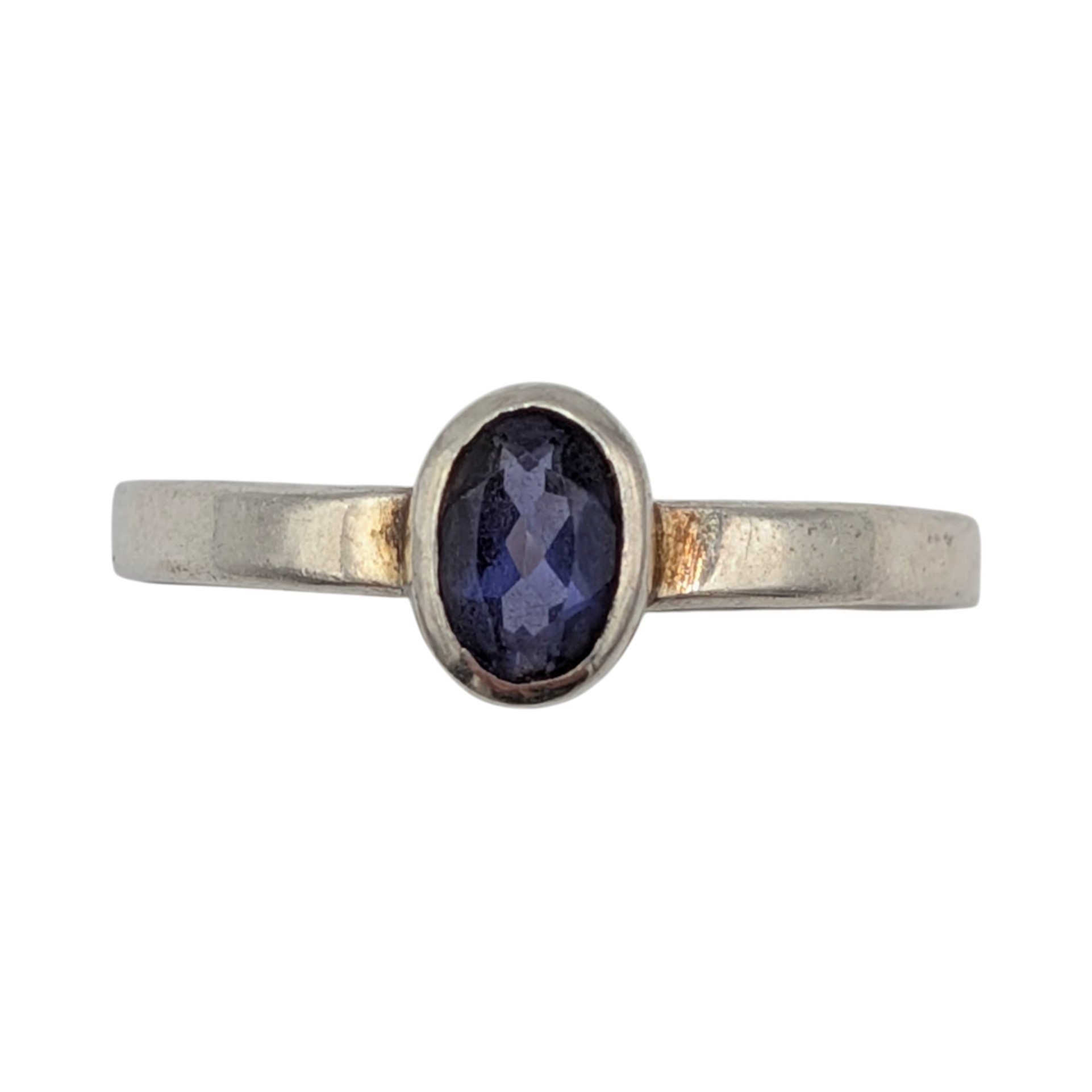 Sterling Silver Iolite Oval Cut Stackable Ring Size 9