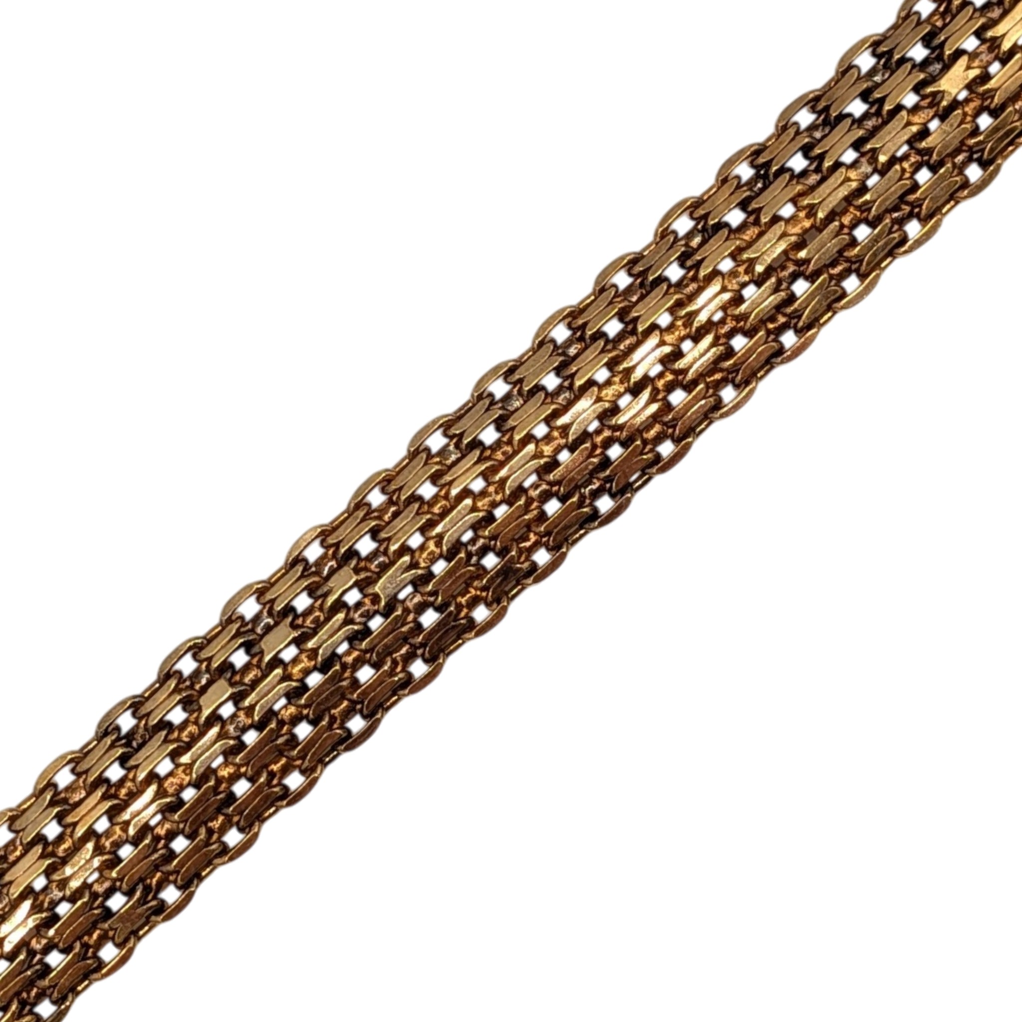 Signed Italy Gold Over Silver Multi Strand Woven Link Bracelet