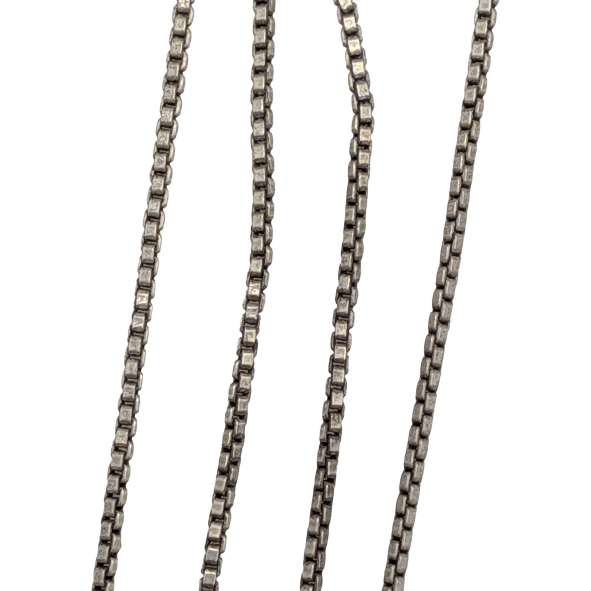 Signed Italy Sterling Silver 1mm Box Chain Necklace
