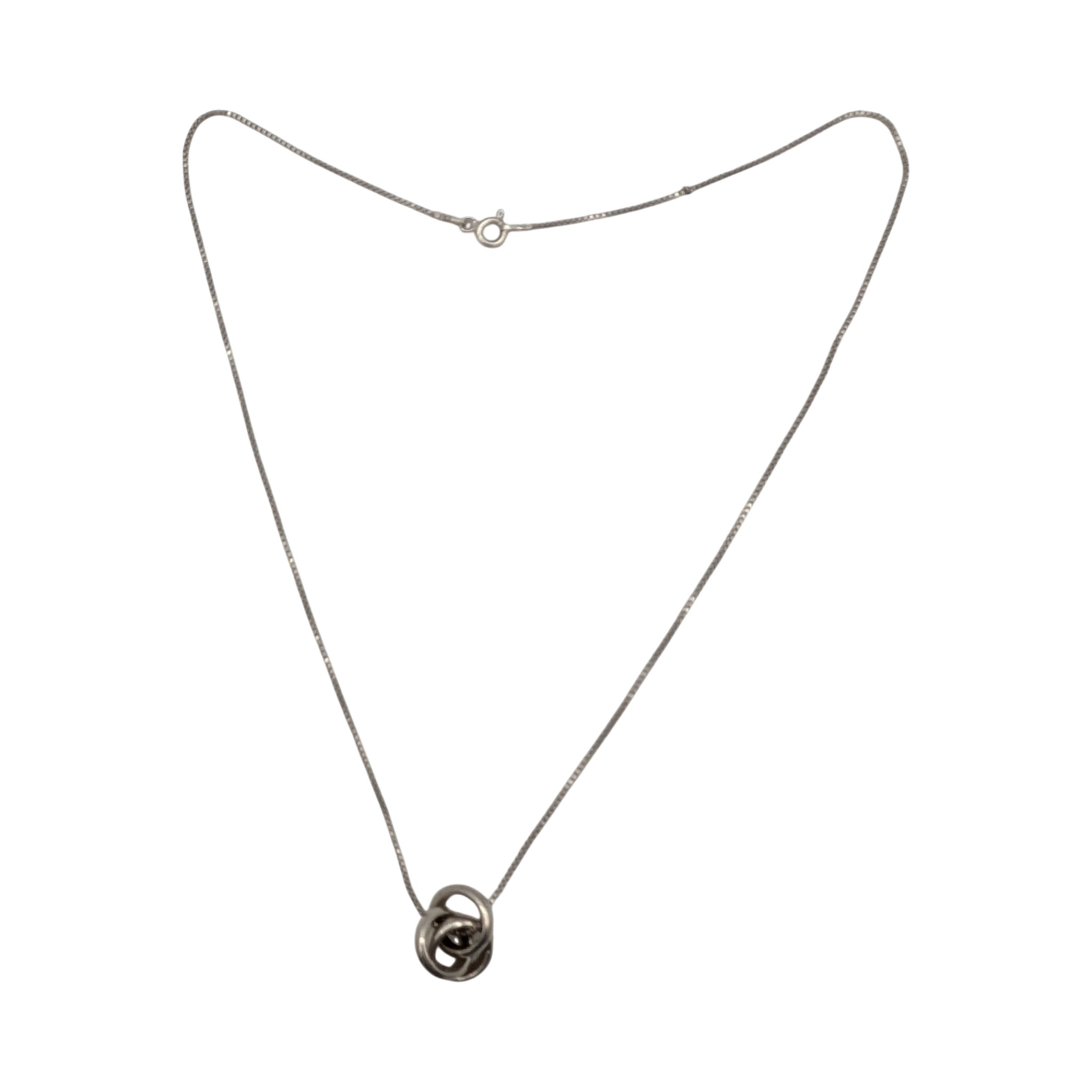 Italy Sterling Silver Trinity Intertwined Ring Necklace