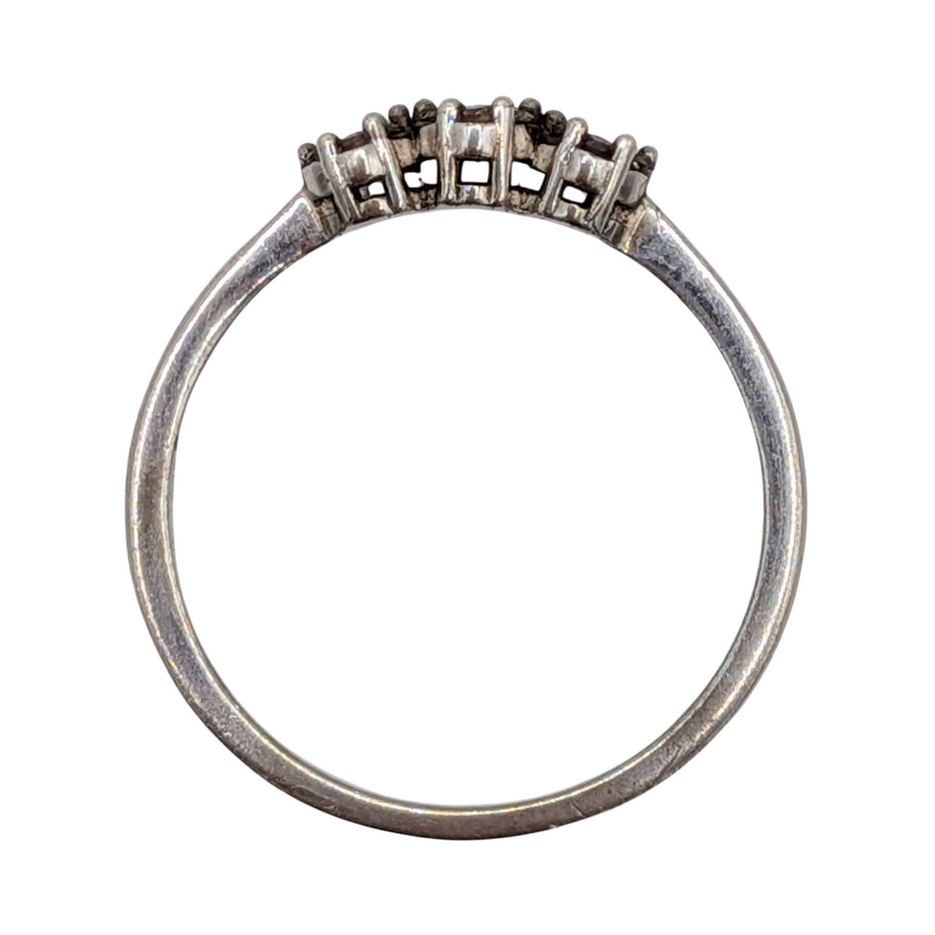 D'Joy Sterling Silver Chocolate Diamond 3 Cluster Stone Ring Size 10.25