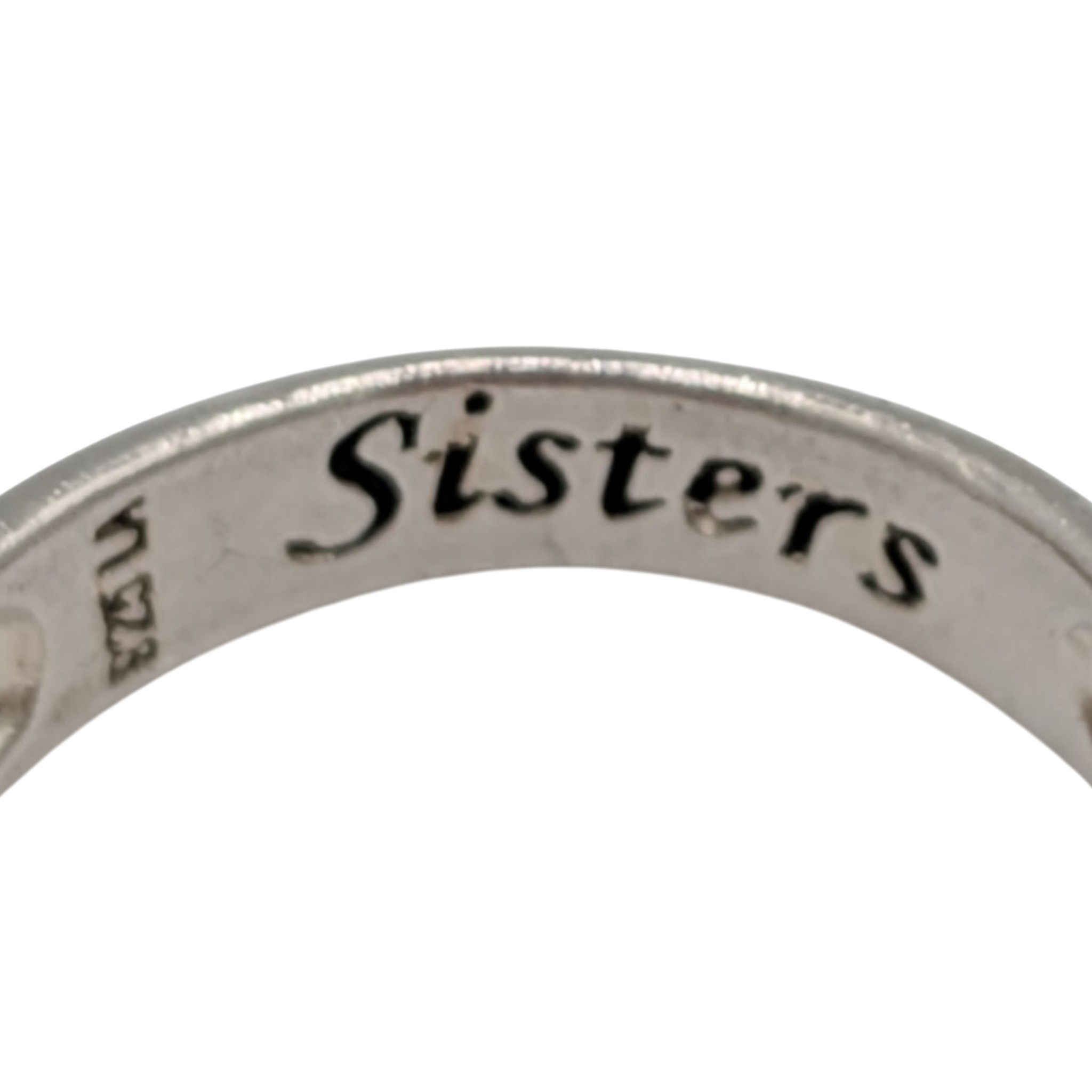 Signed Sterling Silver Triple Heart Sisters Ring Size 6.25
