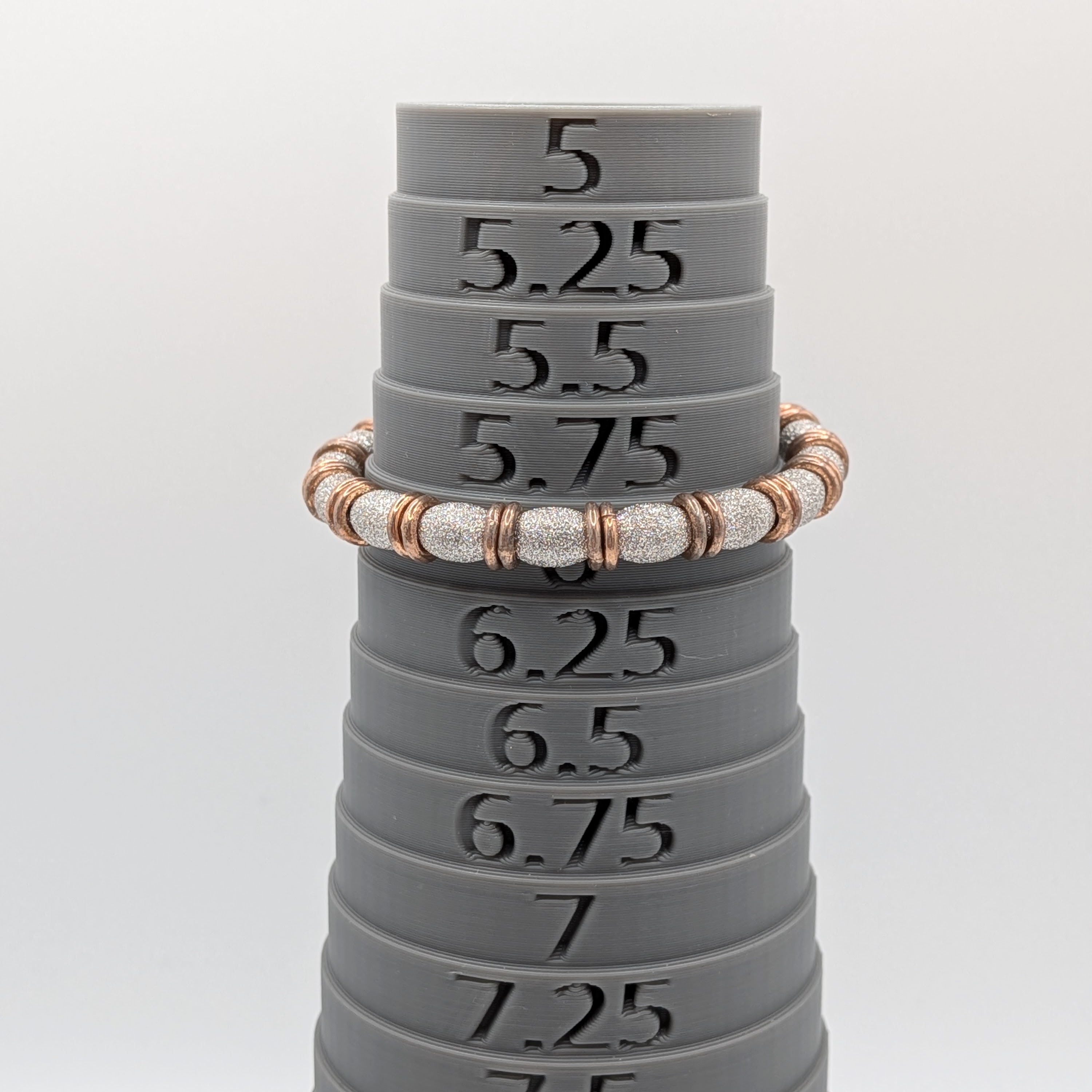 Sterling Silver Gold Over Silver Bands Textured Bracelet