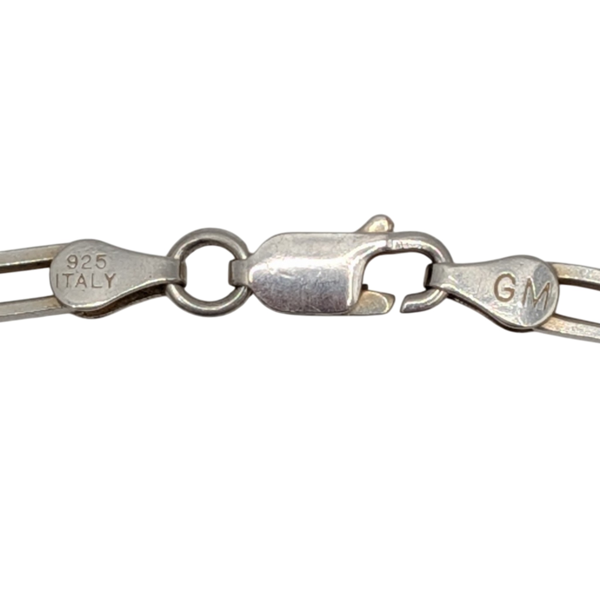 Signed Sterling Silver Paper Clip Chain Bracelet