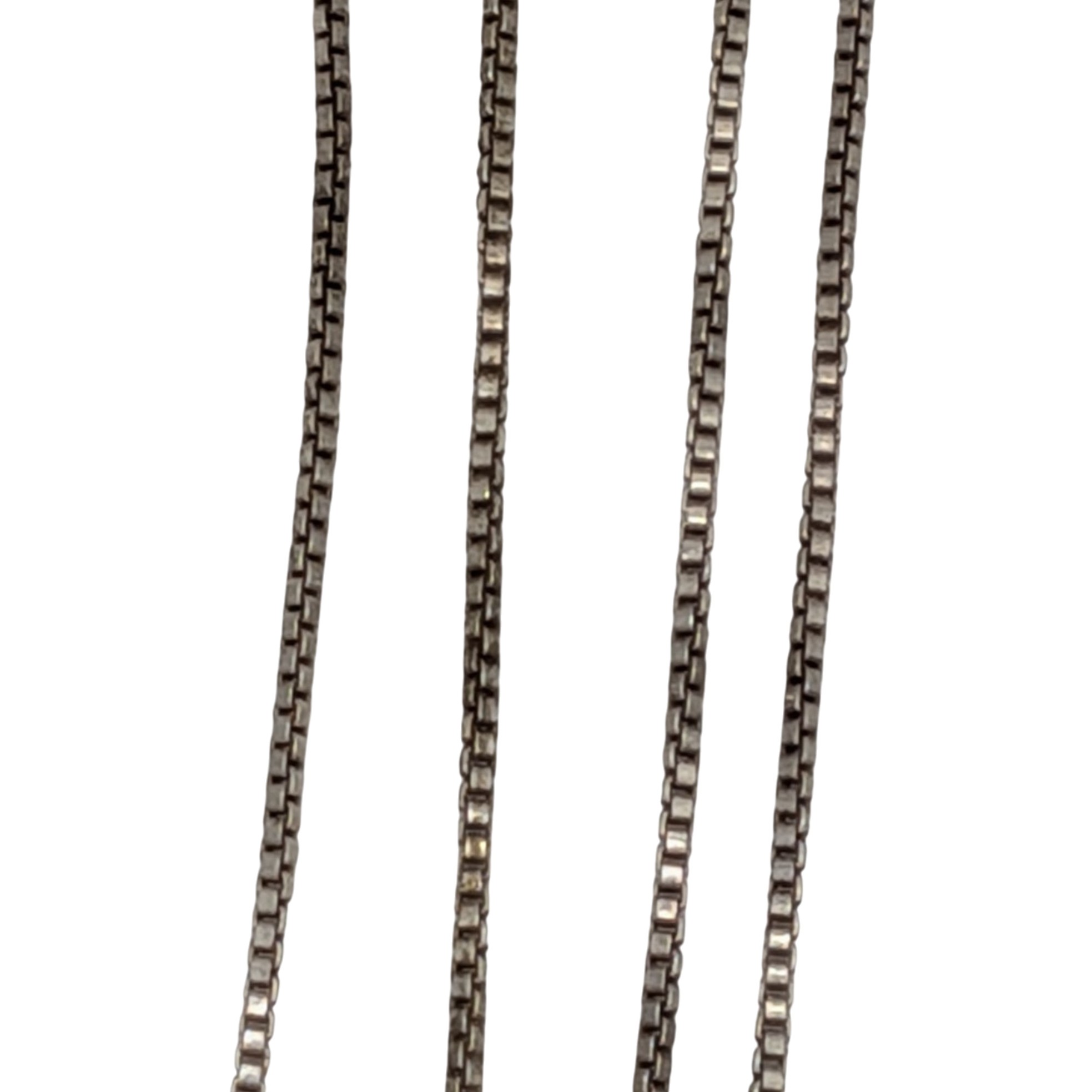 Signed Italy Sterling Silver Box Chain Necklace