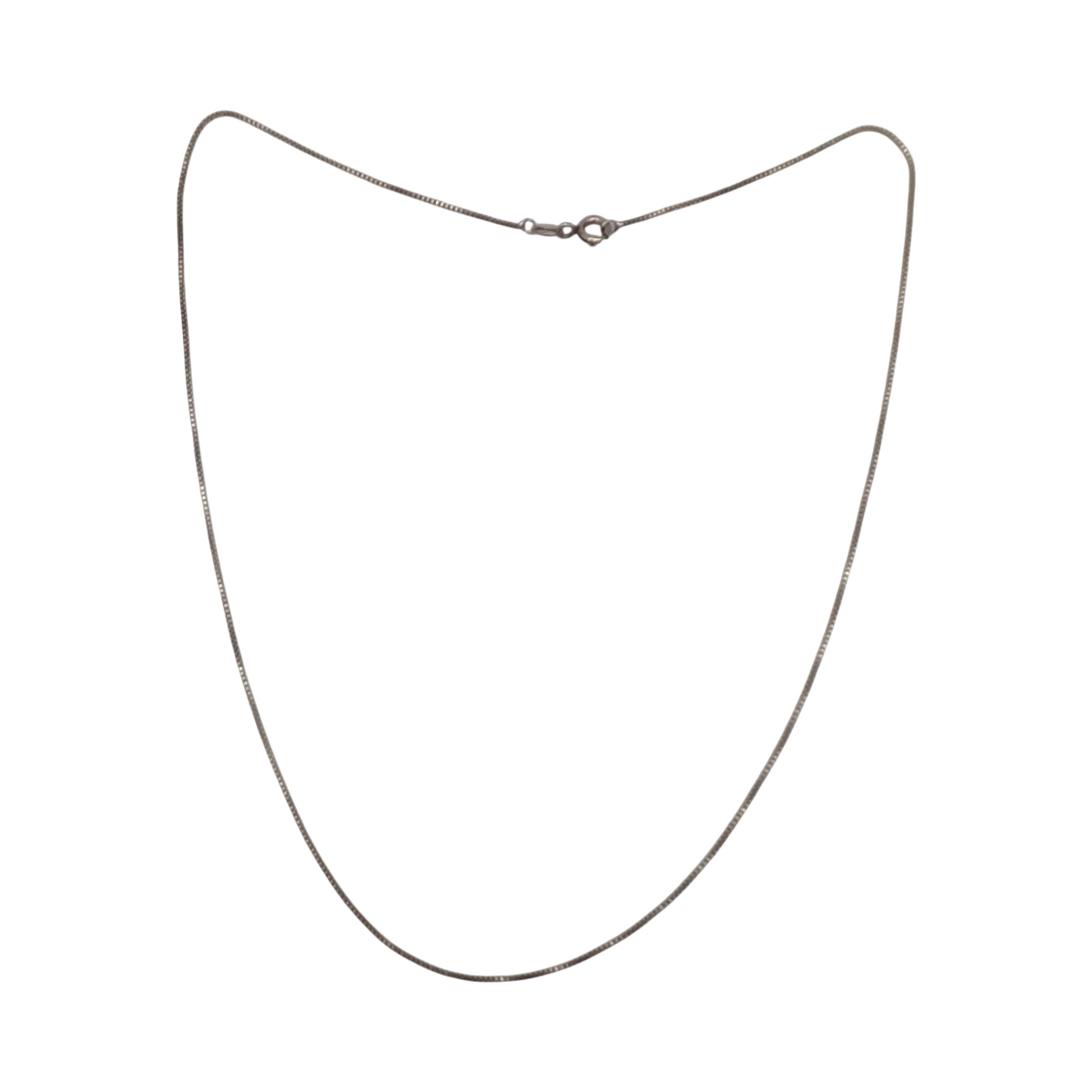 Signed Italy Sterling Silver Box Chain Necklace