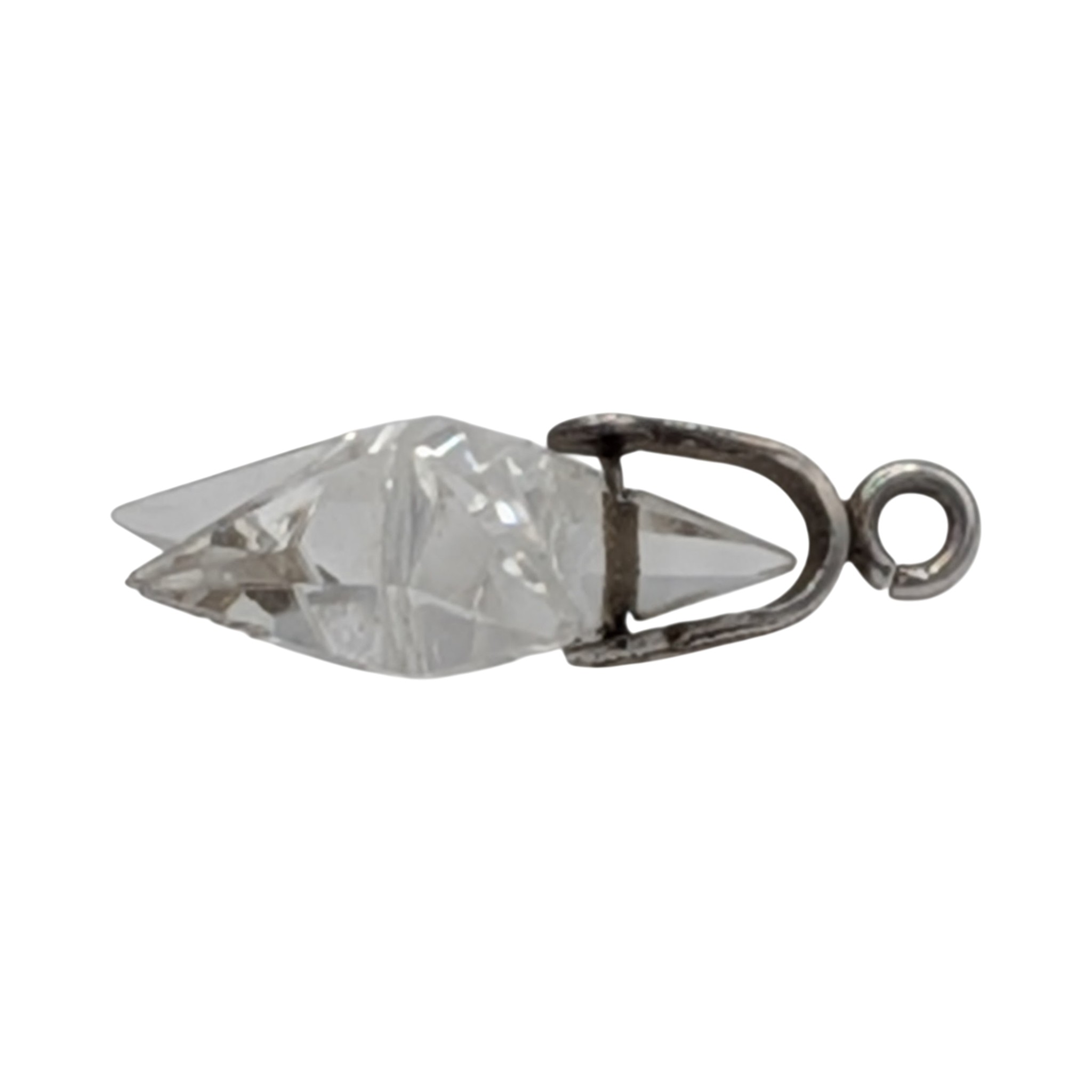 Sterling Silver Quartz Carved Star Slide Pendant