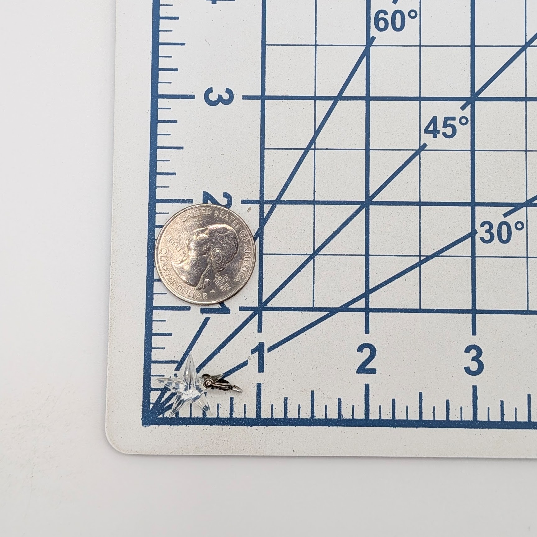 Sterling Silver Quartz Carved Star Slide Pendant