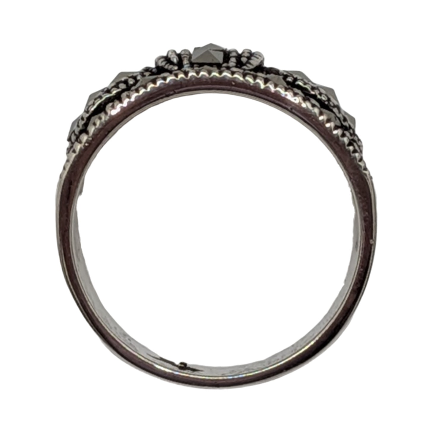 Sterling Silver Ornate Marcasite Ring Size 7