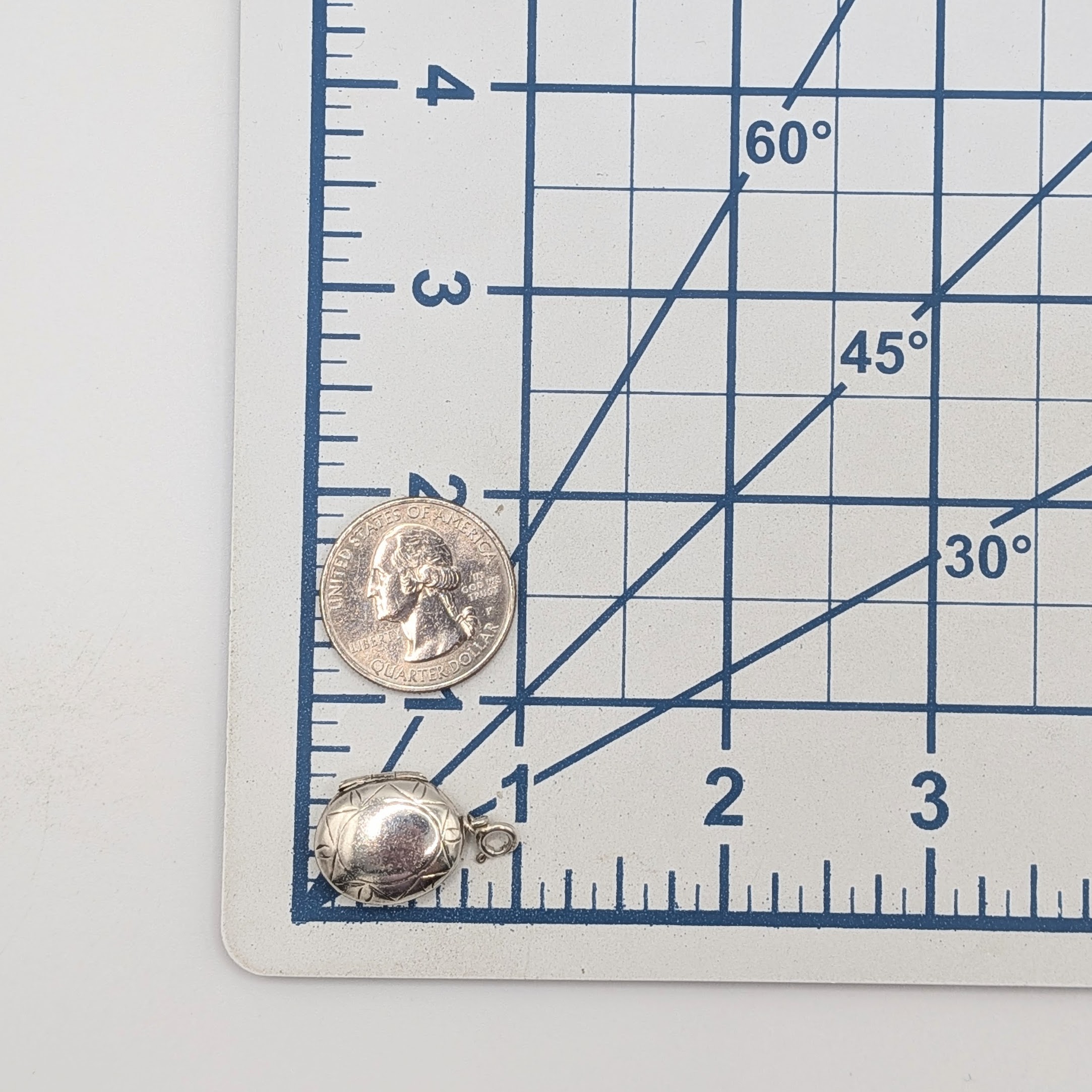 Signed Sterling Silver Engraved Locket Pendant