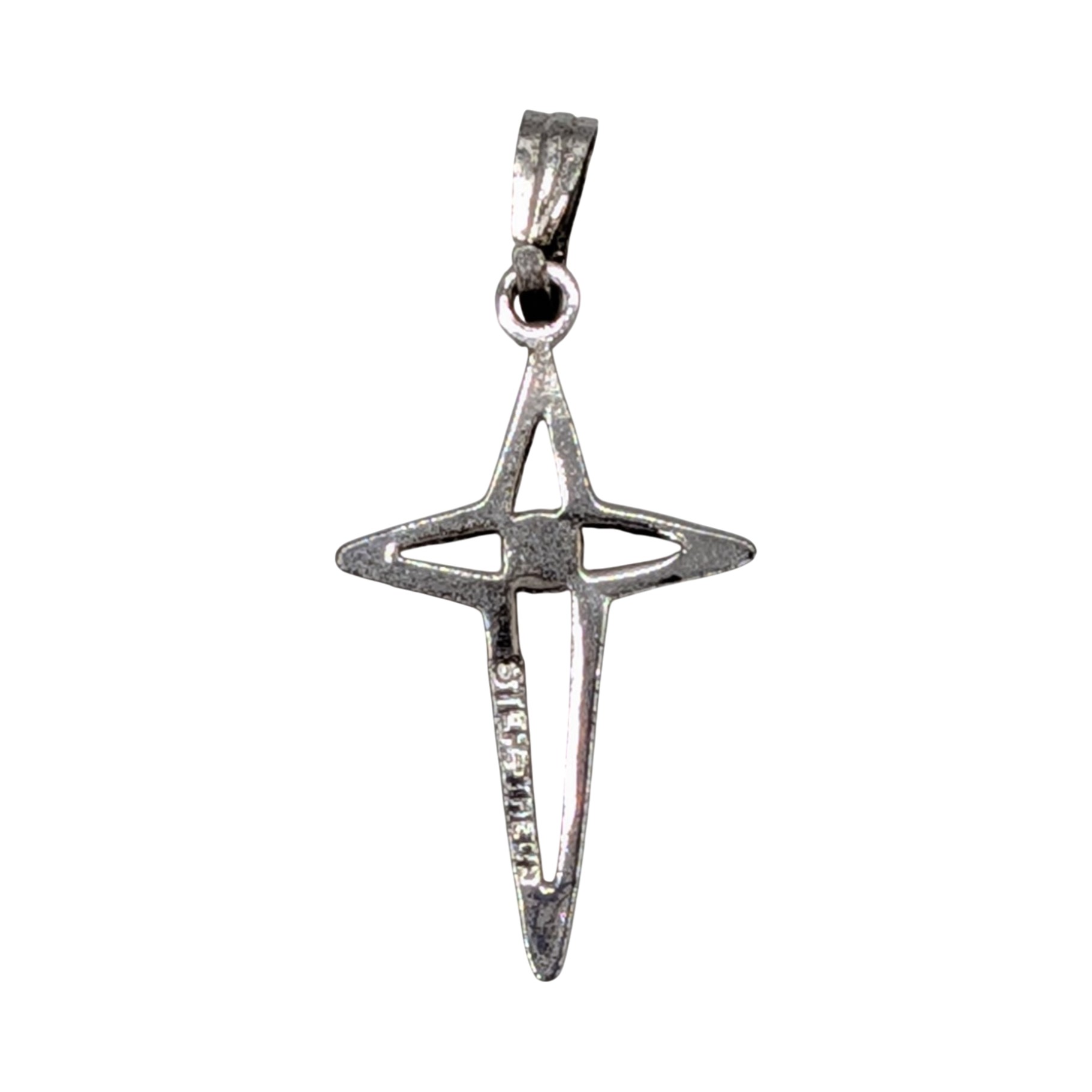 Sterling Silver Open Pointed Cross Pendant