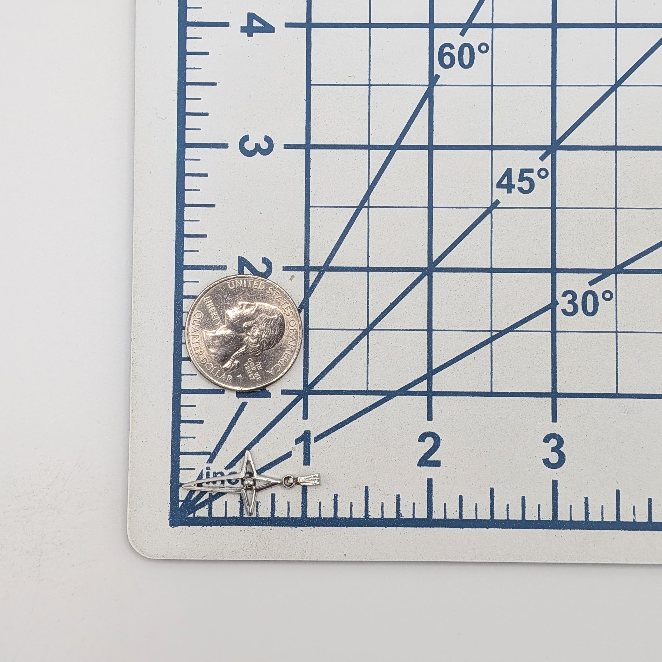 Sterling Silver Open Pointed Cross Pendant