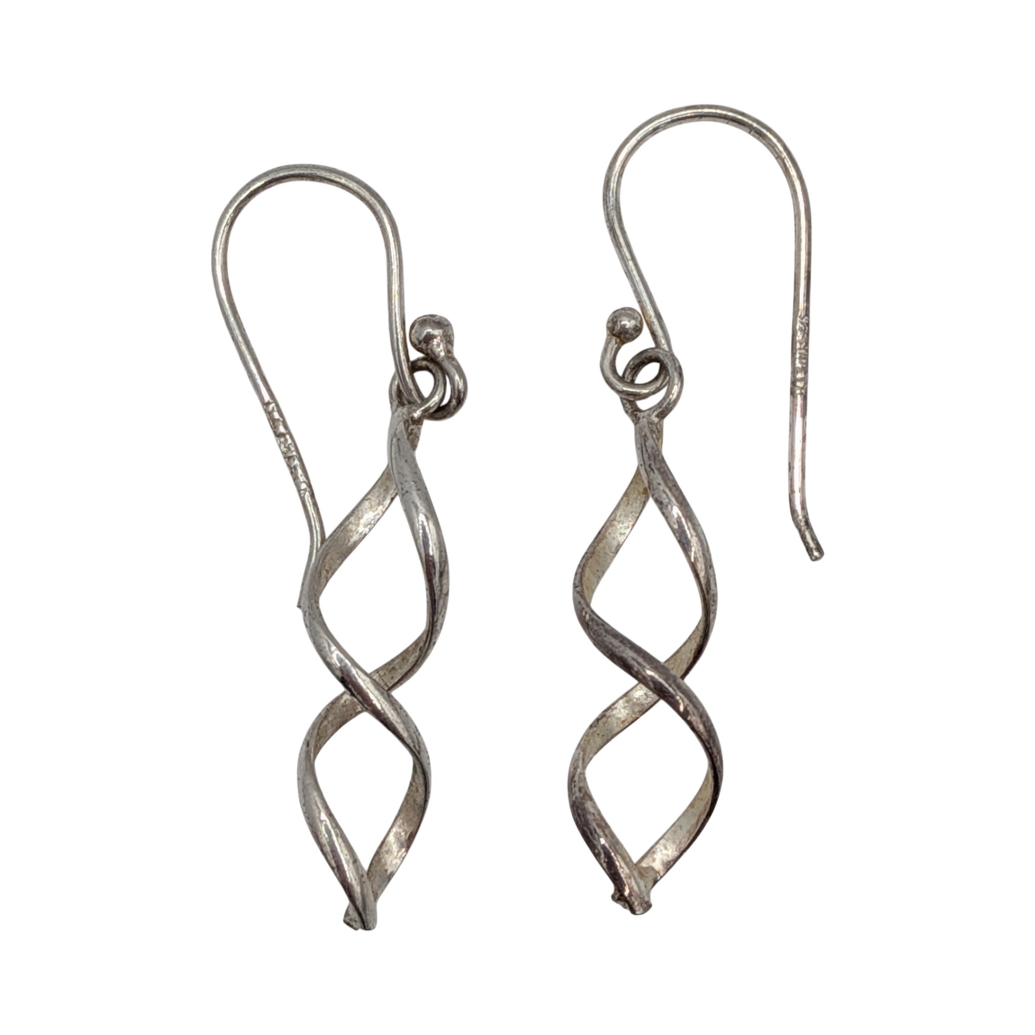 Sterling Silver Dangle Twisted Earrings