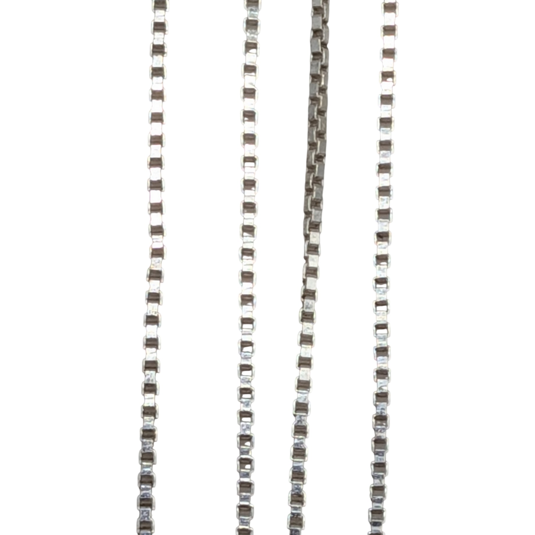 Signed Italy Sterling Silver Box Chain Necklace