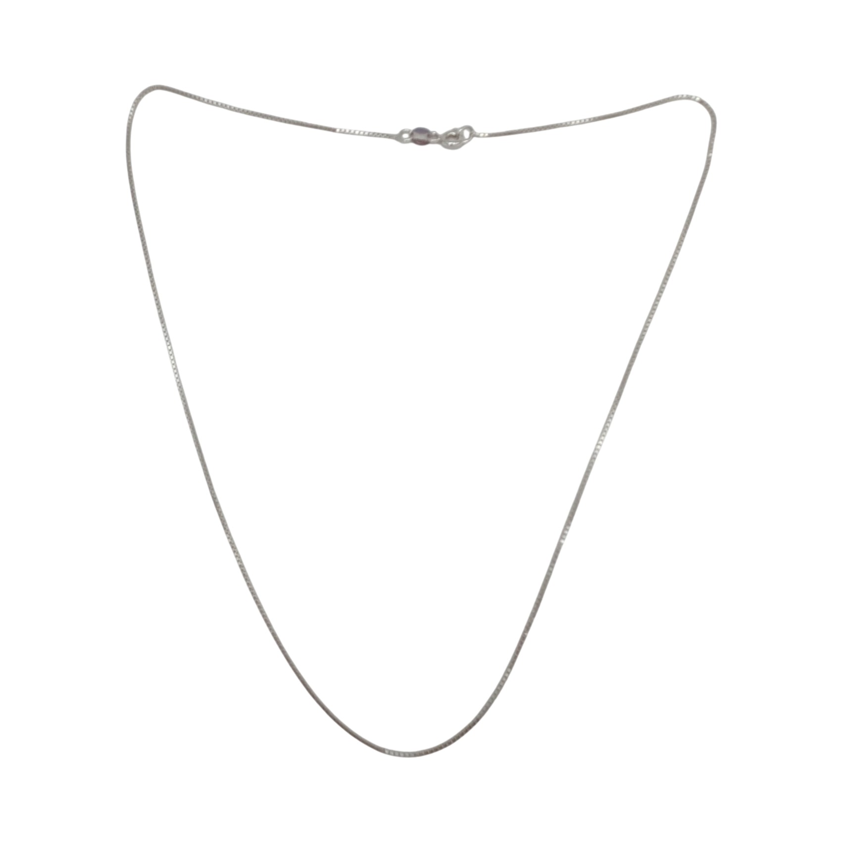 Signed Italy Sterling Silver Box Chain Necklace