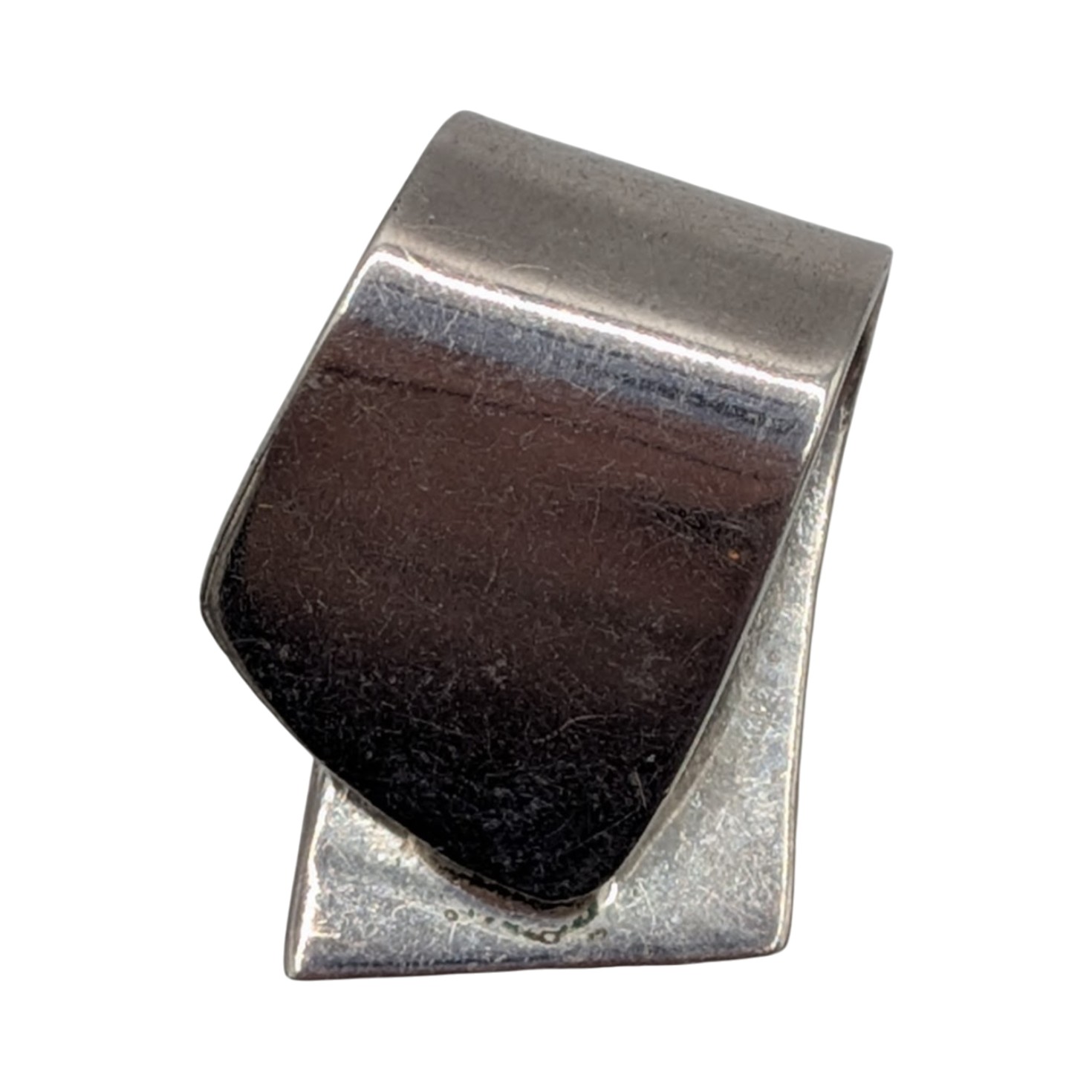 Sterling Silver Modern Folded Ribbon Pendant