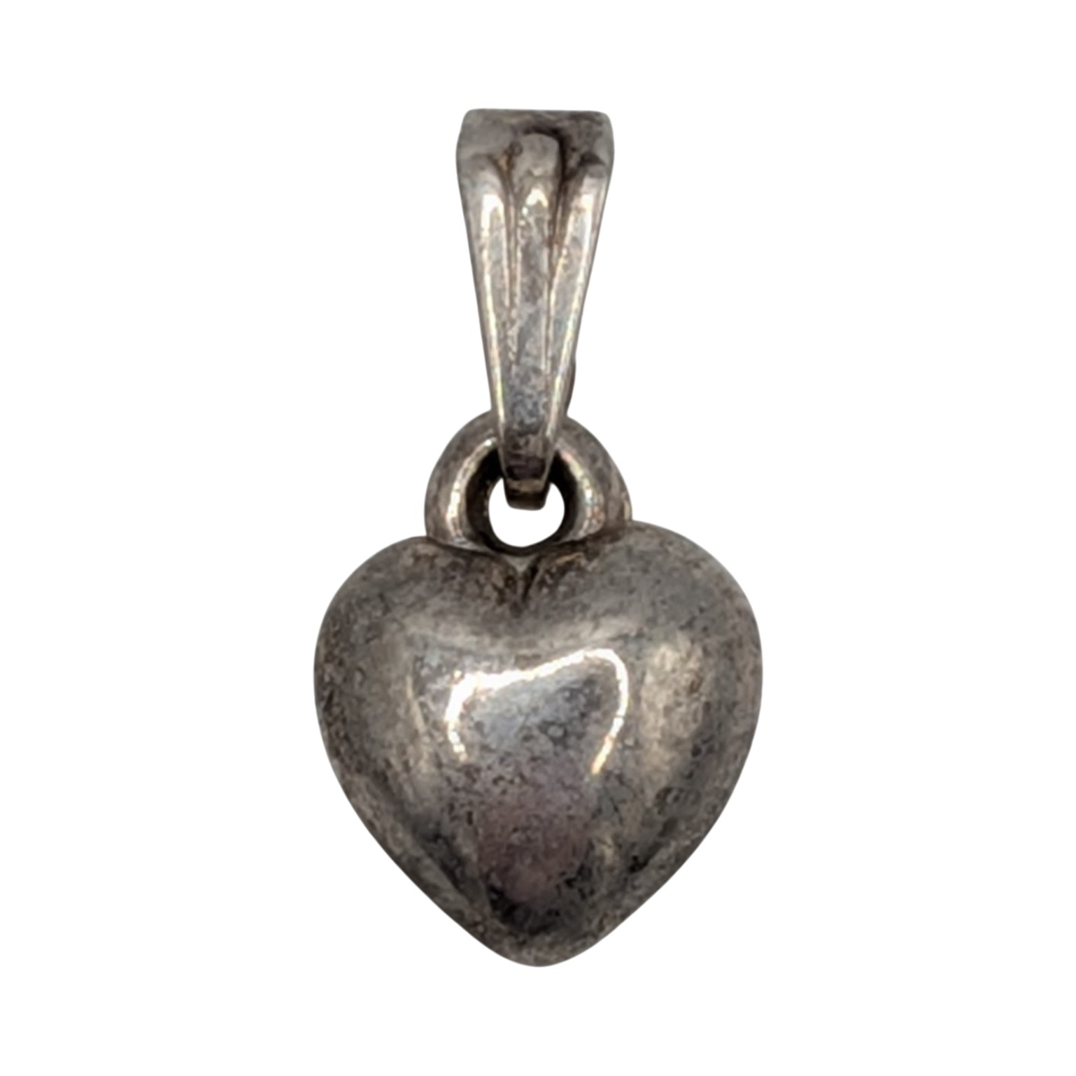 Sterling Silver Dangle Puffy Heart Pendant