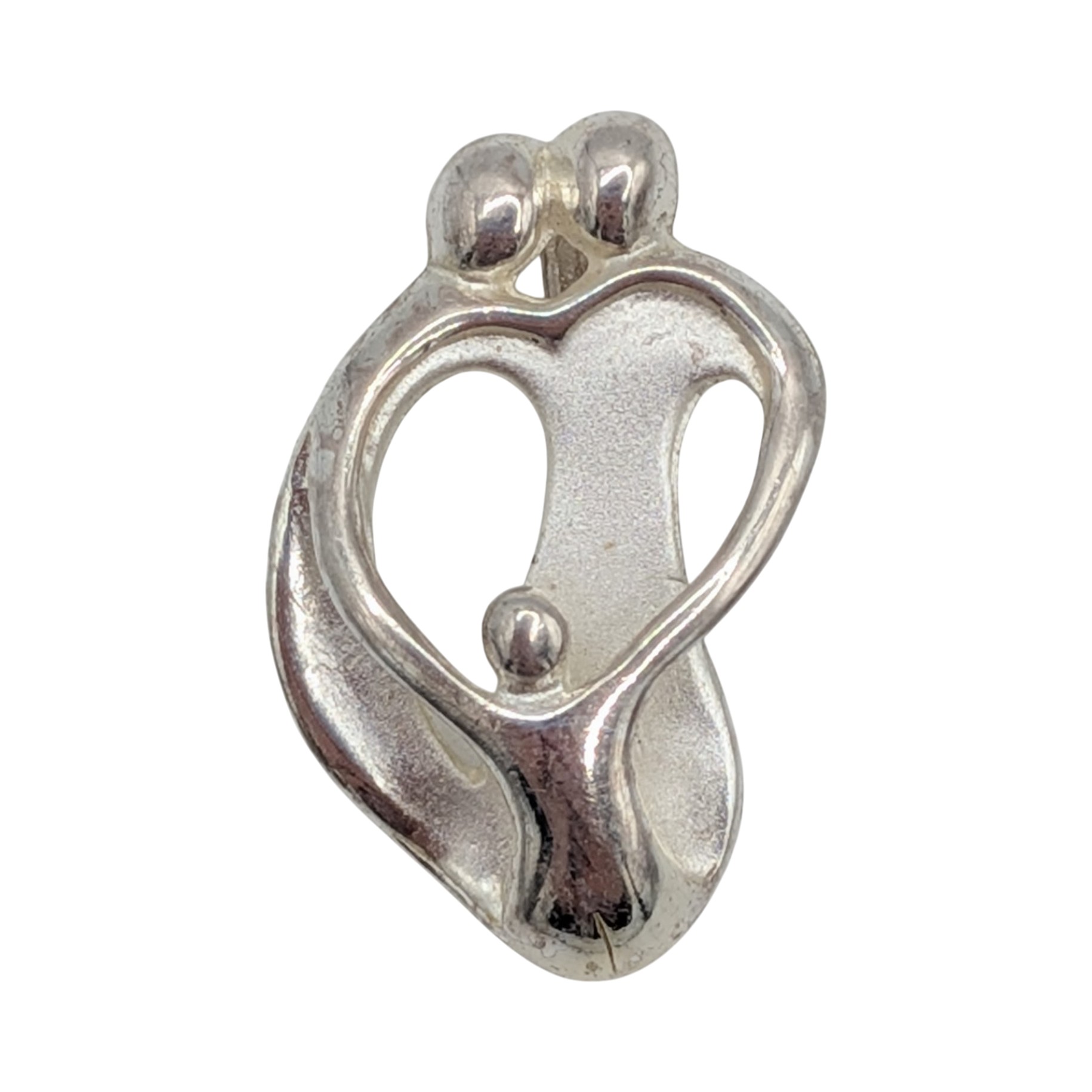 Signed Sterling Silver Loving Family Pendant
