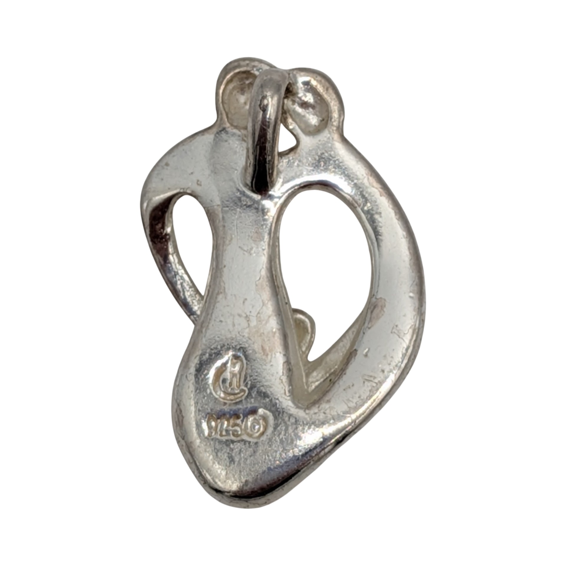 Signed Sterling Silver Loving Family Pendant