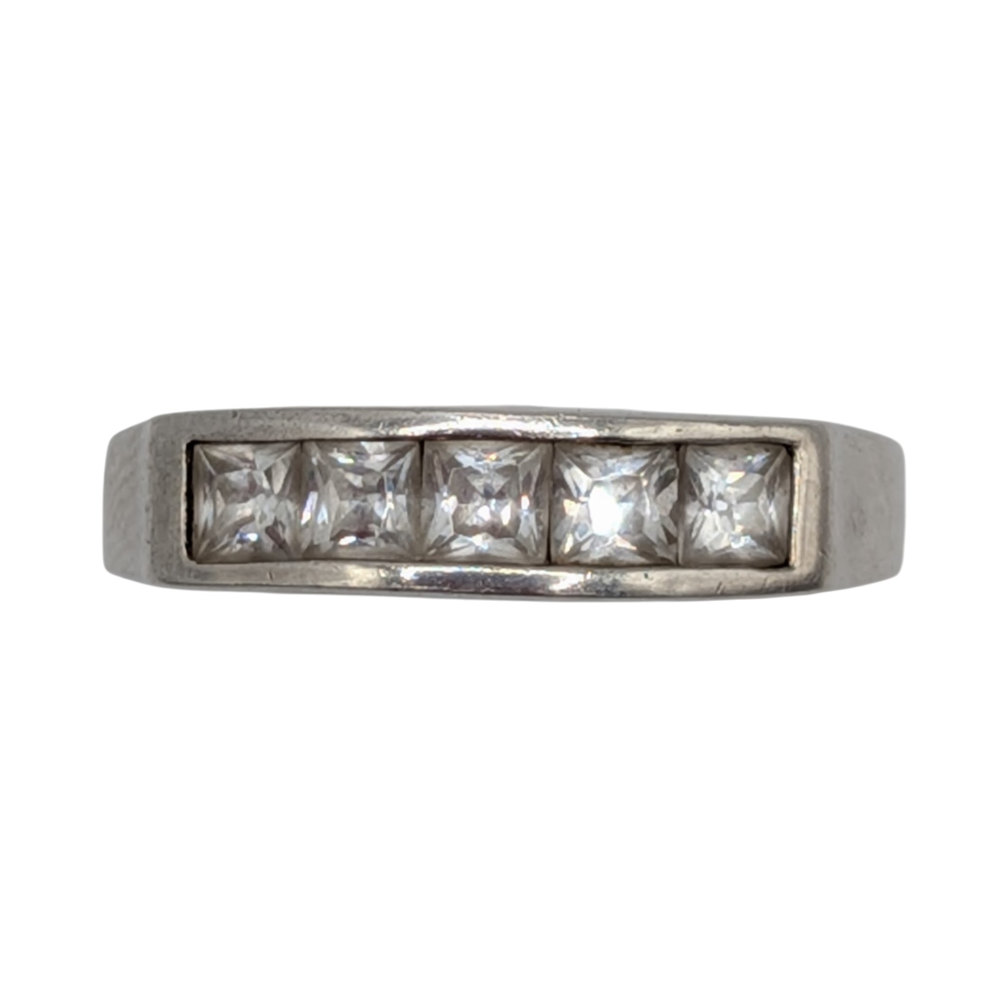 Ross Simons Sterling Silver White CZ Channel Set Ring Size 8.25