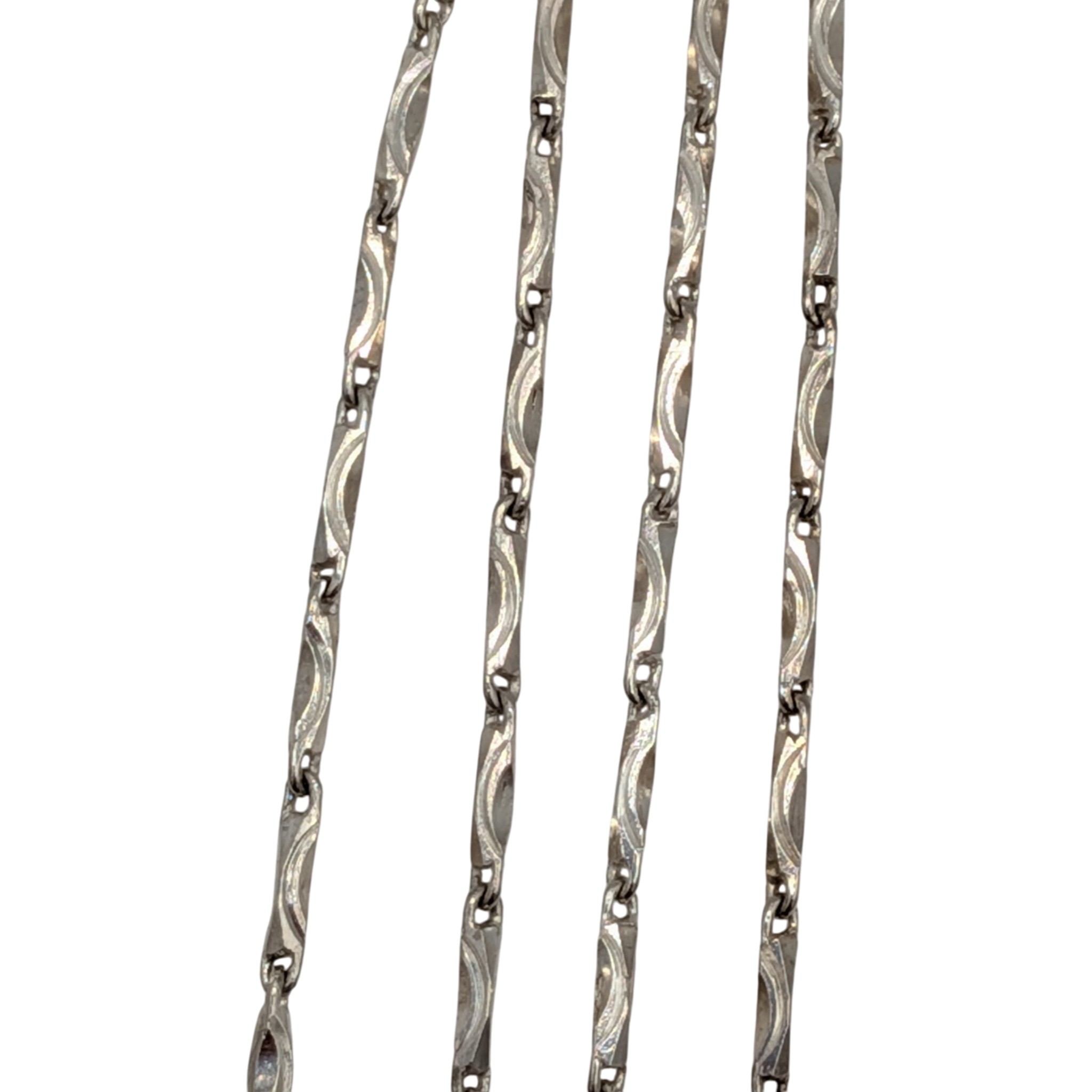 Signed Sterling Silver Serpentine Chain Necklace