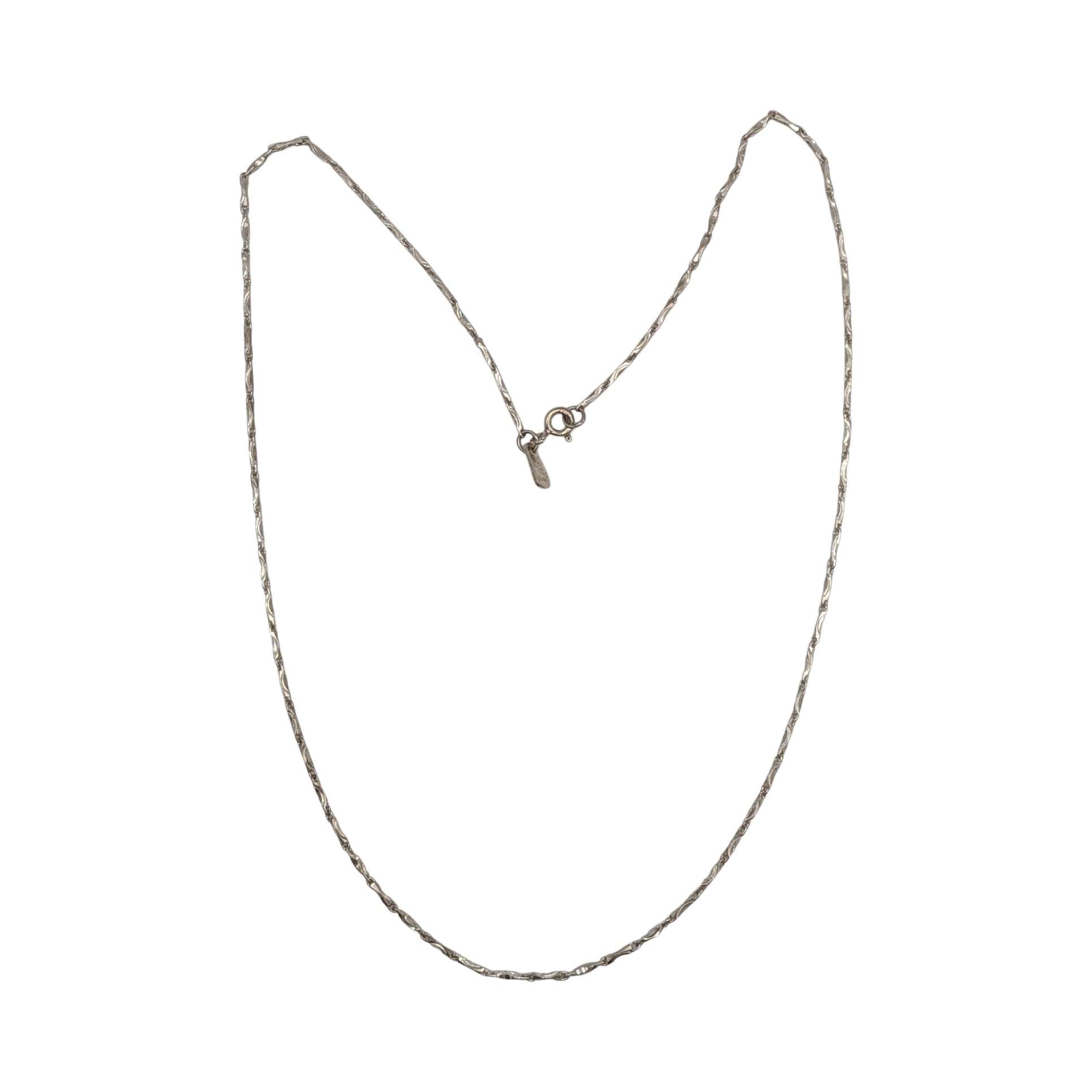 Signed Sterling Silver Serpentine Chain Necklace