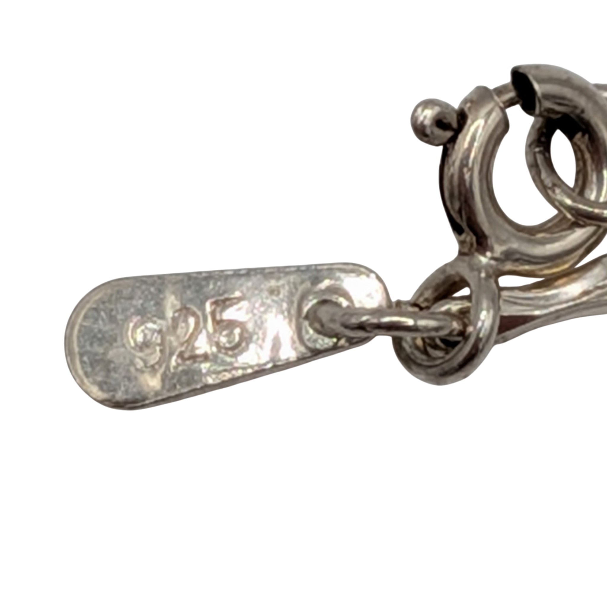 Signed Sterling Silver Serpentine Chain Necklace