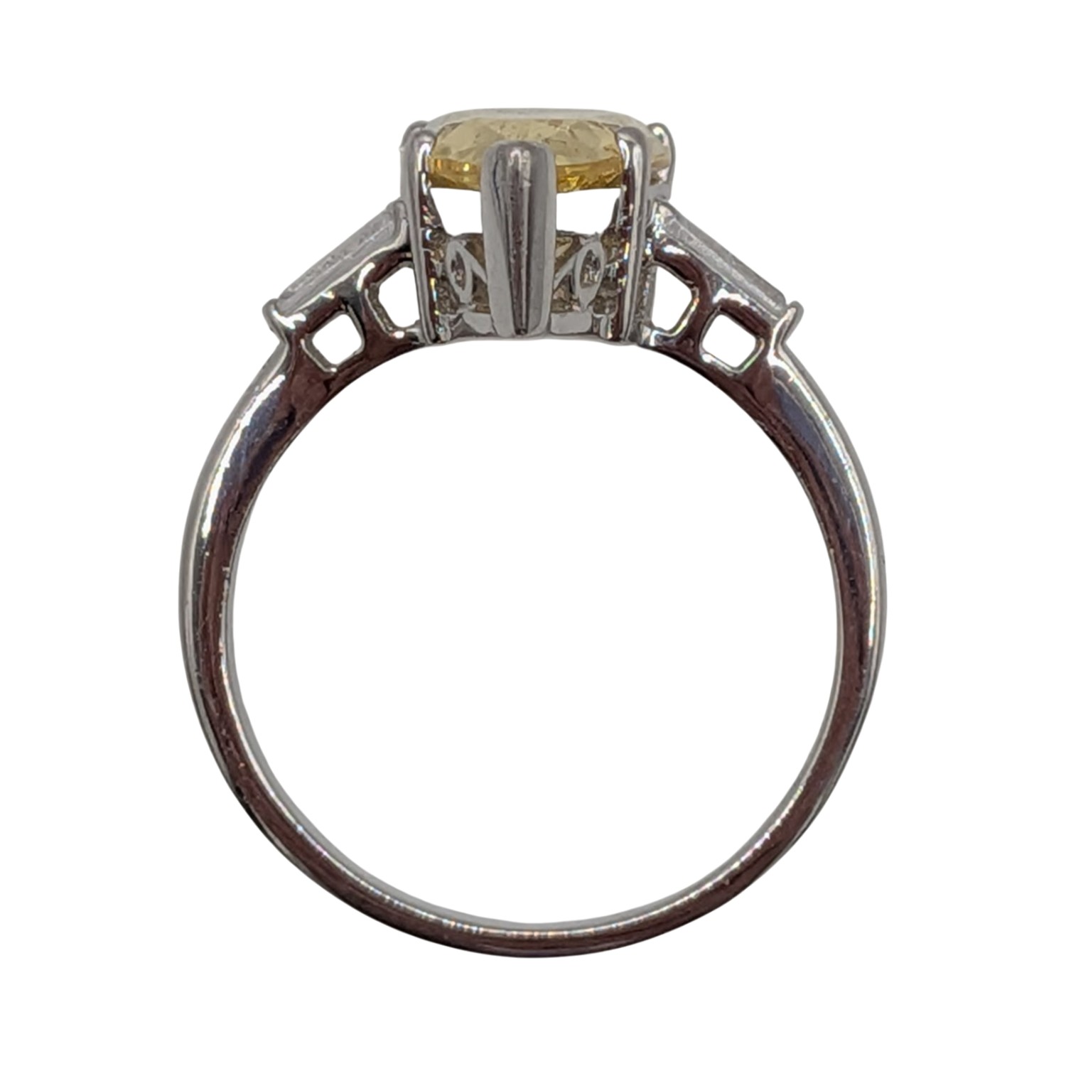 Signed Sterling Silver Rhinestone Pear Cut Ring Size 9.5