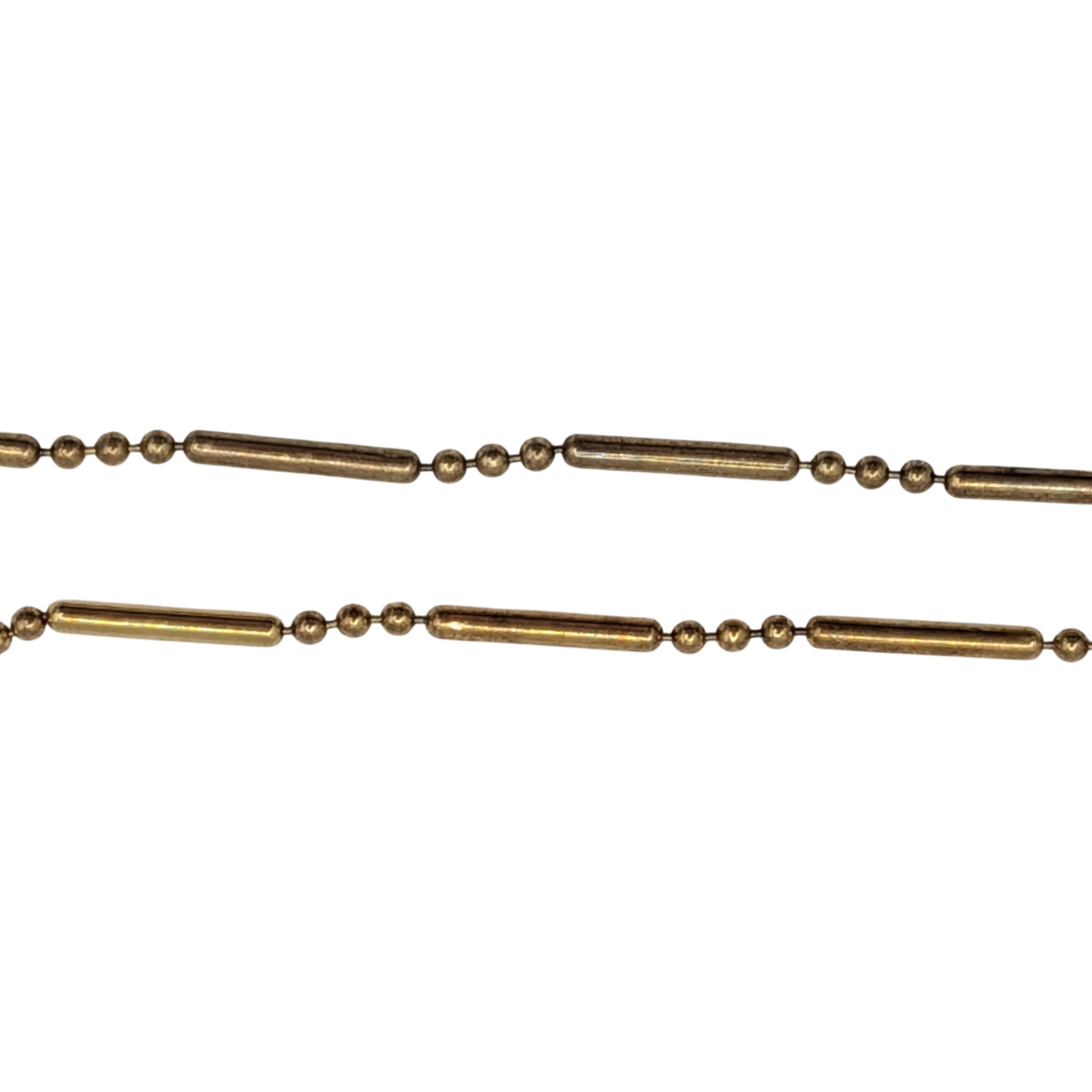 Signed Italy Gold Over Silver Ball And Bar Chain Bracelet