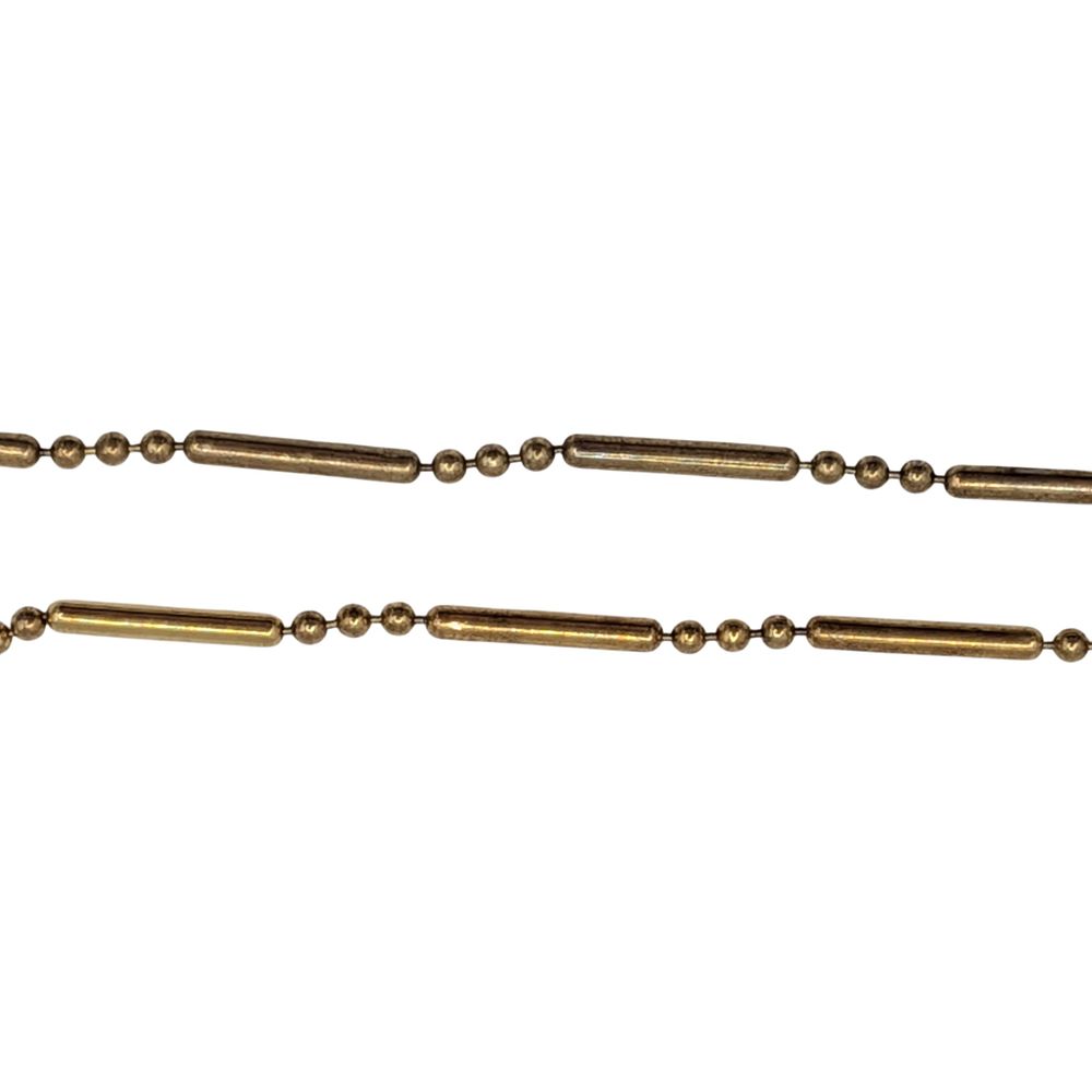 Lot 452: Signed Italy Gold Over Silver Ball And Bar Chain Bracelet