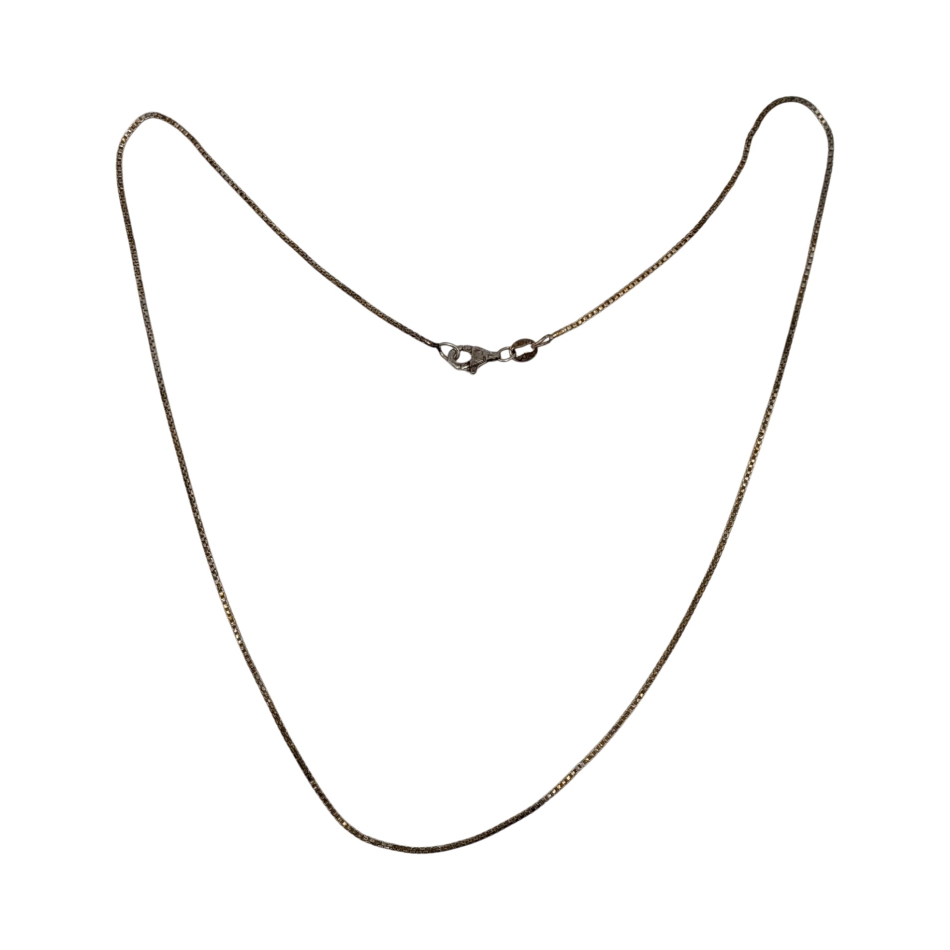 Italy Sterling Silver Box Chain Necklace