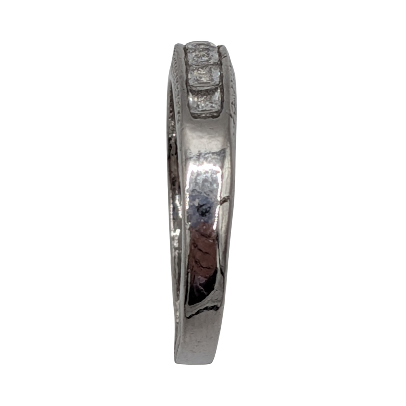 Sterling Silver White CZ Channel Set Half Eternity Band Ring Size 8.25