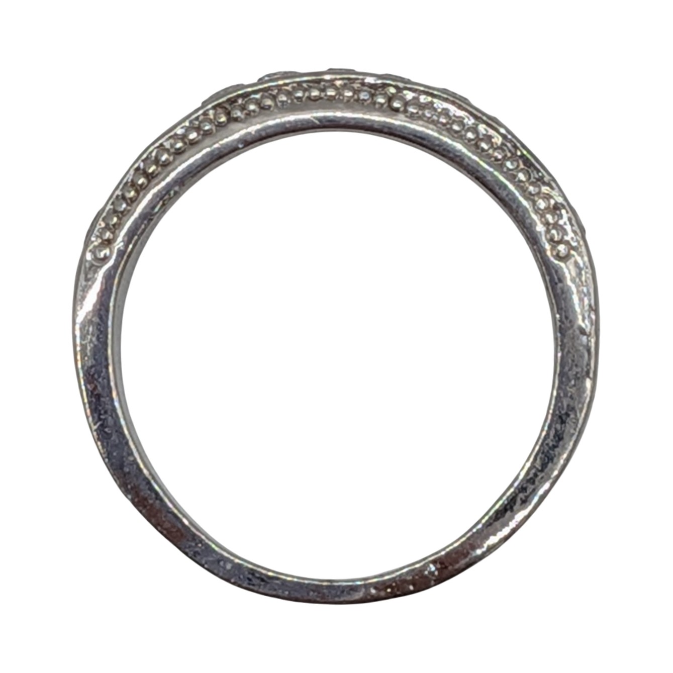 Sterling Silver White CZ Channel Set Half Eternity Band Ring Size 8.25