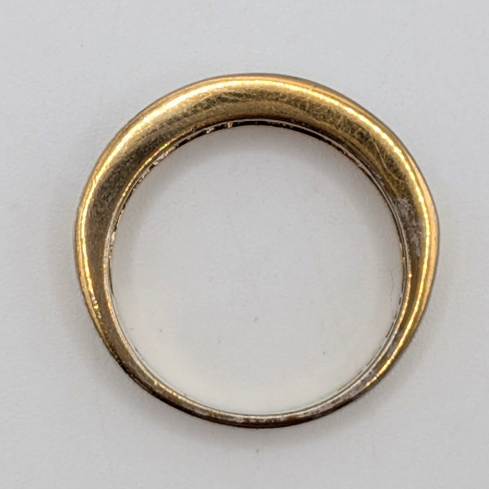 Signed Gold Over Sterling Silver CZ Channel Set Trillion Band Ring Size 8