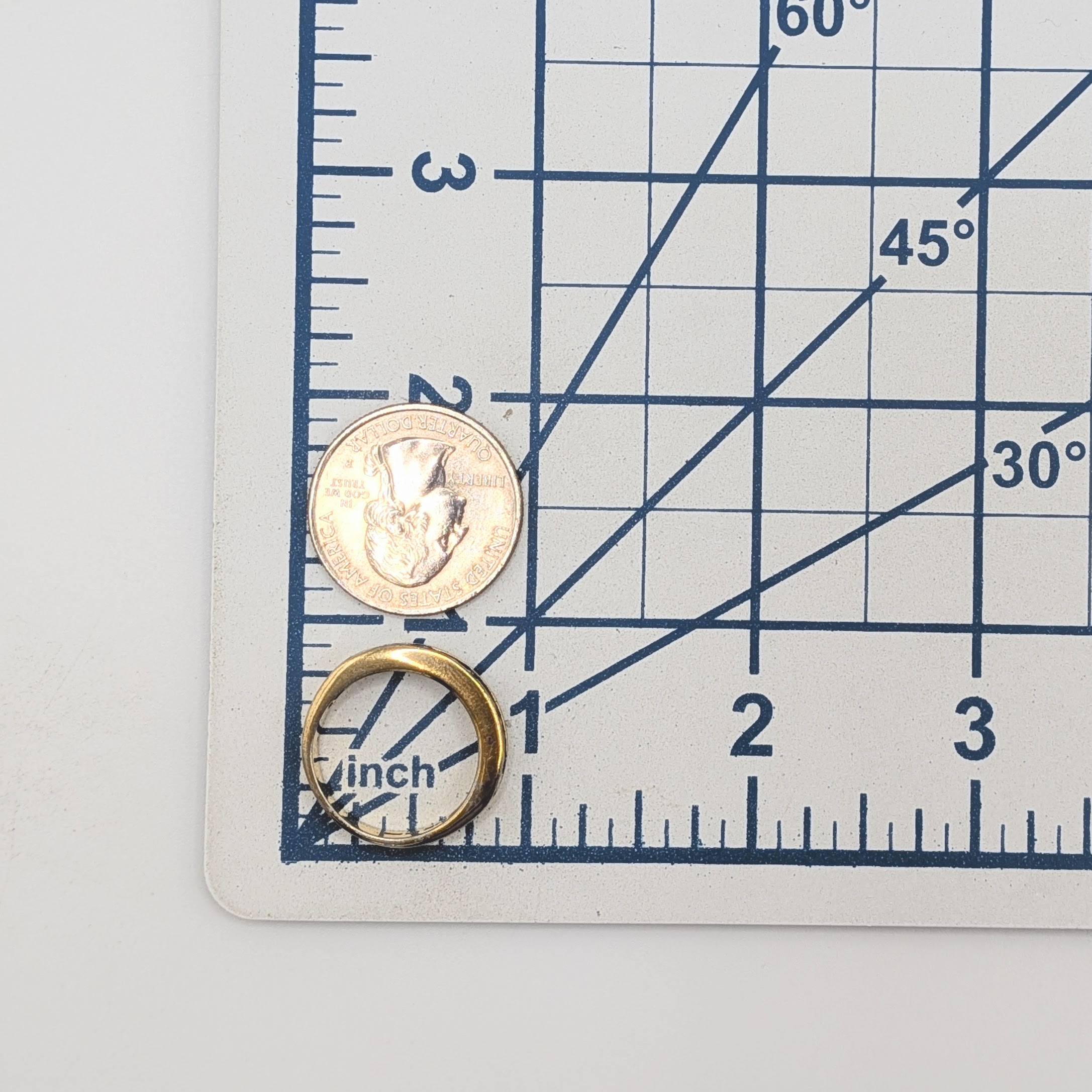 Signed Gold Over Sterling Silver CZ Channel Set Trillion Band Ring Size 8