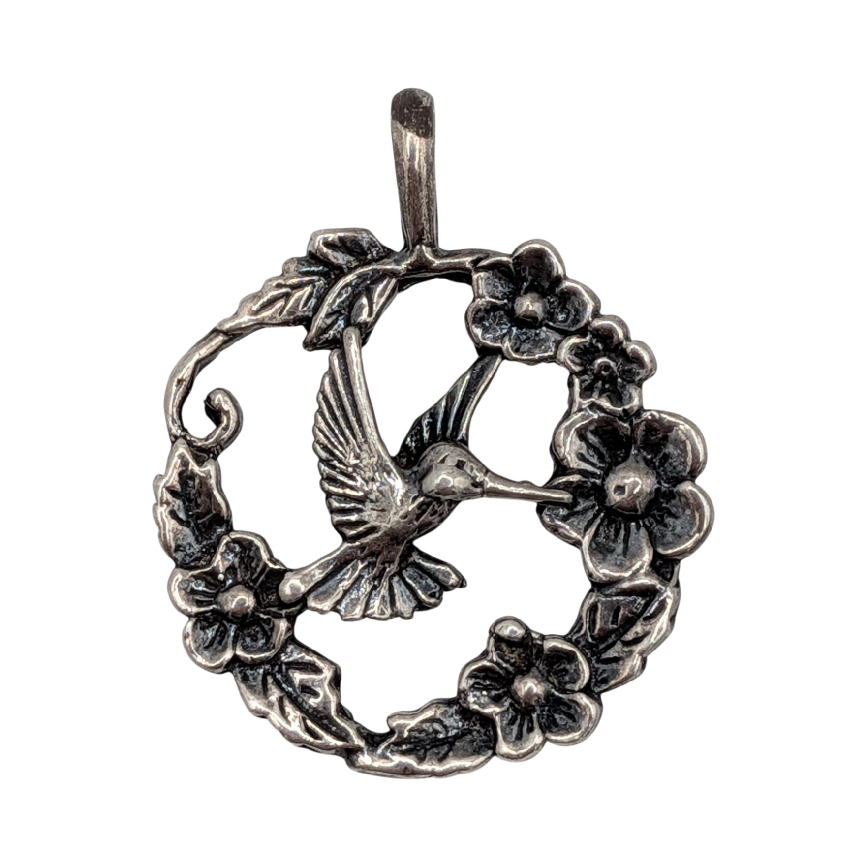 Sterling Silver Vintage Hummingbird Pendant
